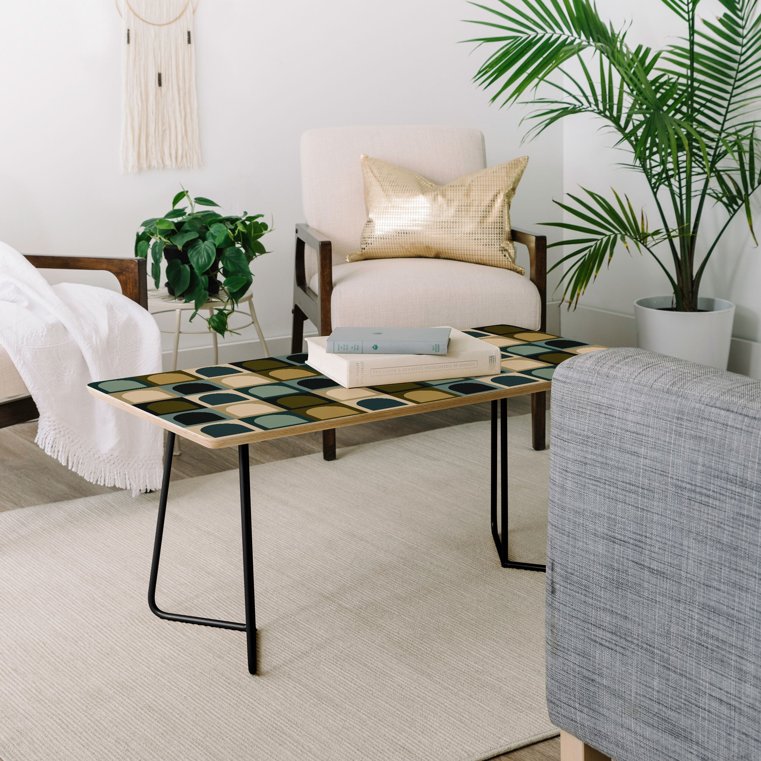 Colour Poems Checker Arches II Earthy Tones Coffee Table