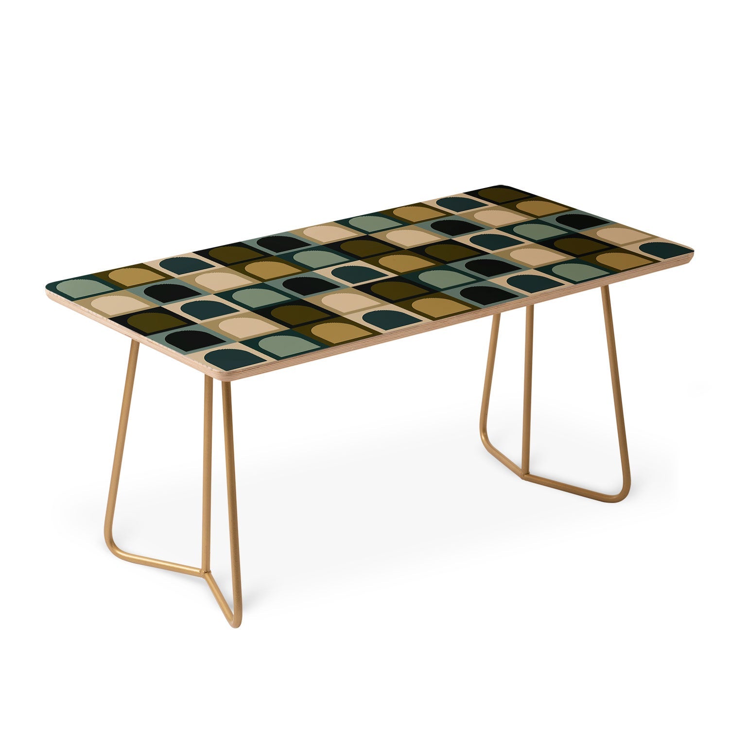 Colour Poems Checker Arches II Earthy Tones Coffee Table
