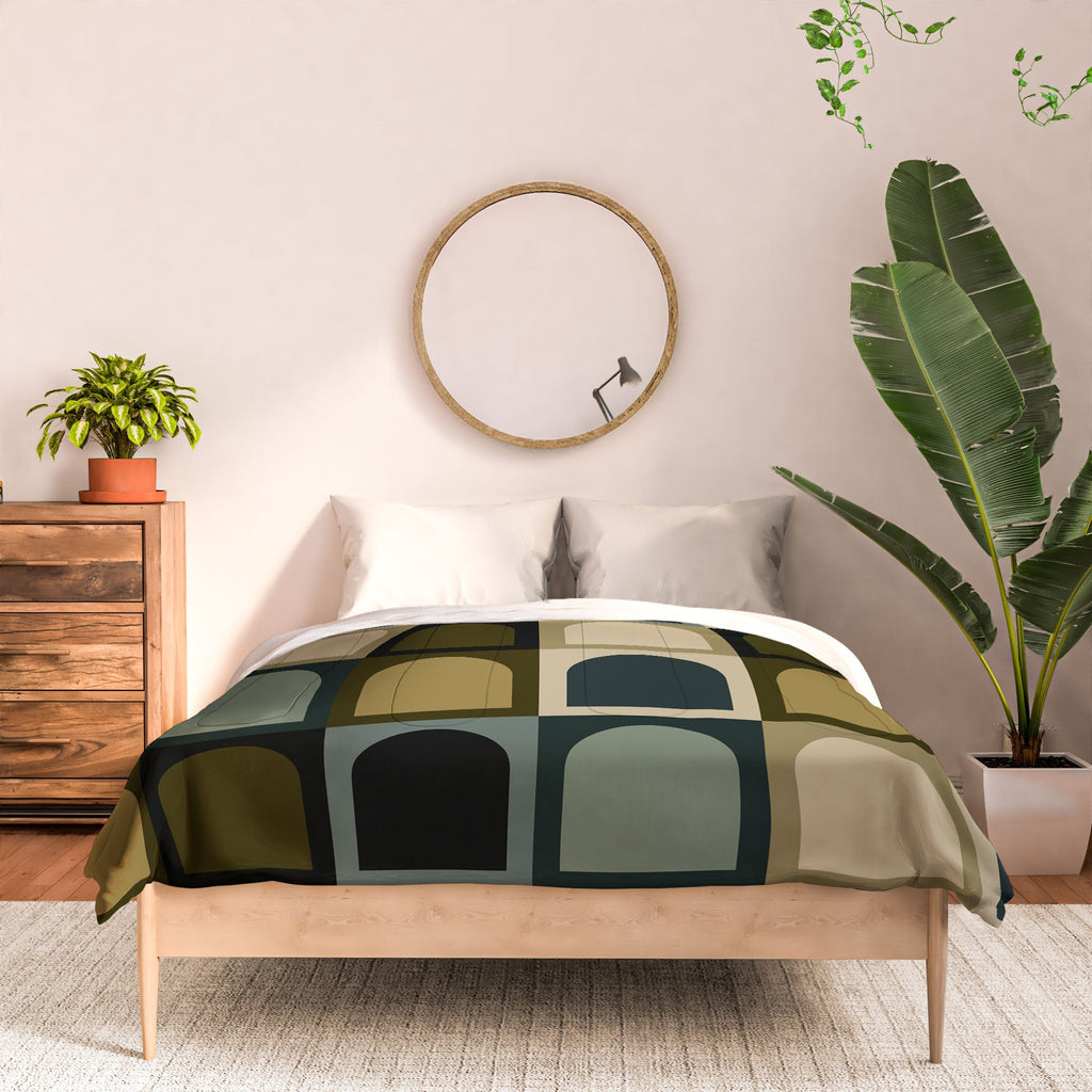 Colour Poems Checker Arches II Earthy Tones Comforter