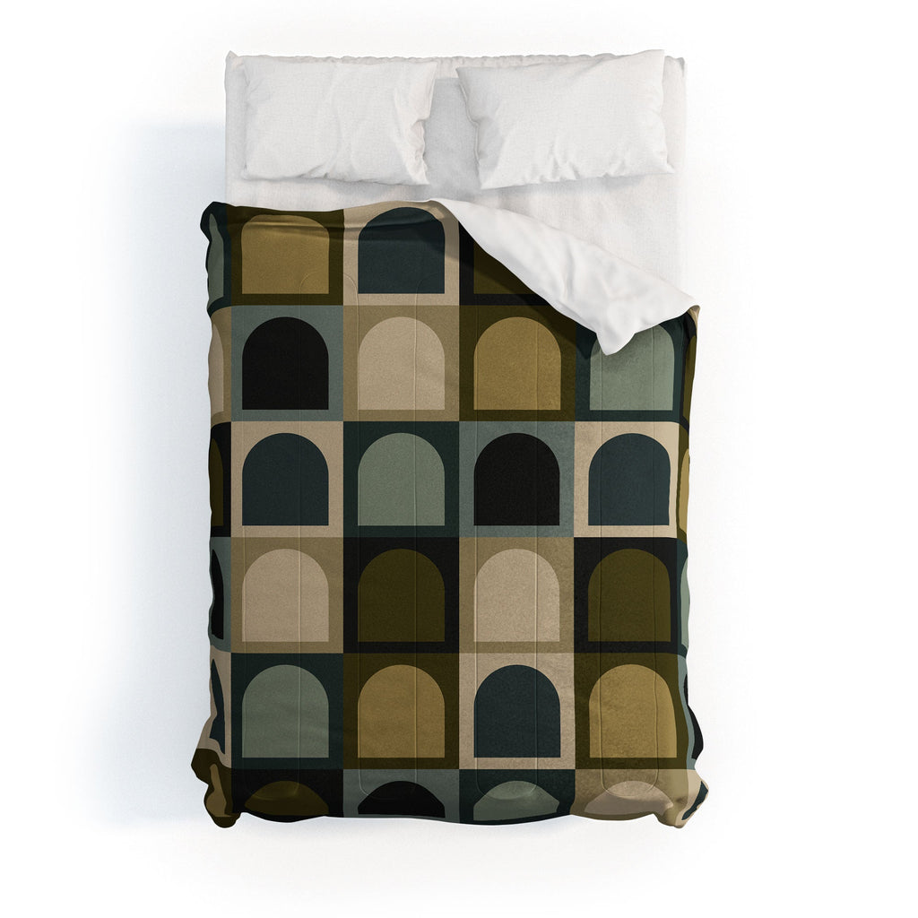 Colour Poems Checker Arches II Earthy Tones Comforter