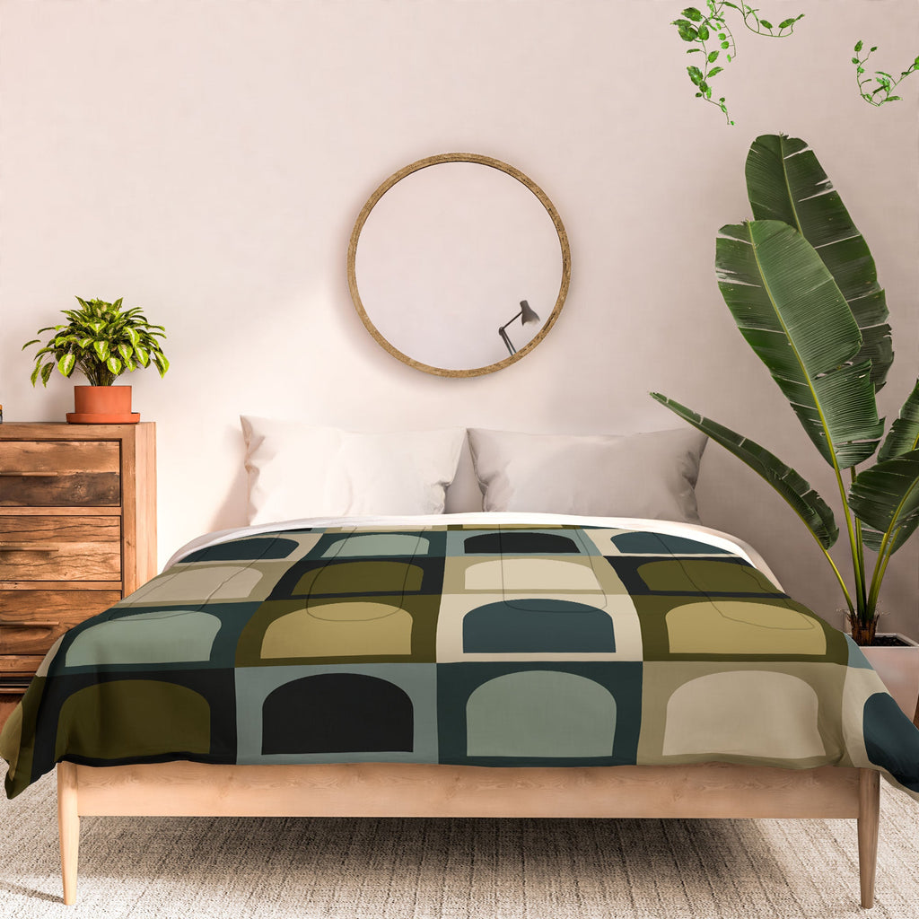 Colour Poems Checker Arches II Earthy Tones Comforter