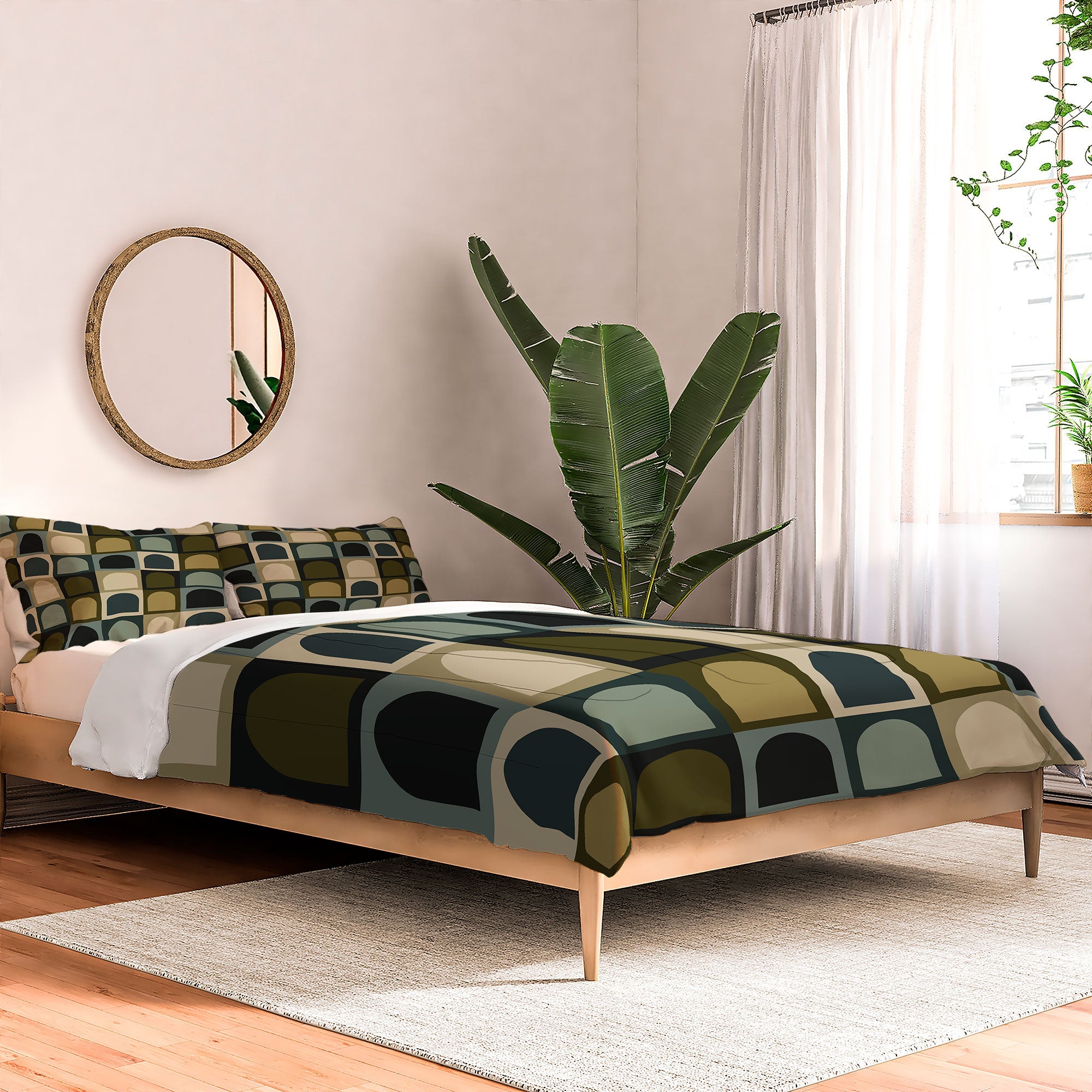 Colour Poems Checker Arches II Earthy Tones Comforter