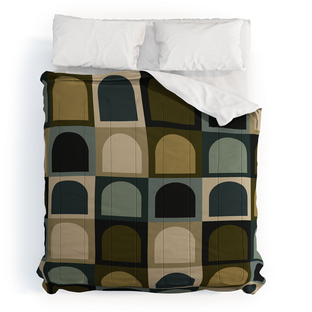 Colour Poems Checker Arches II Earthy Tones Comforter