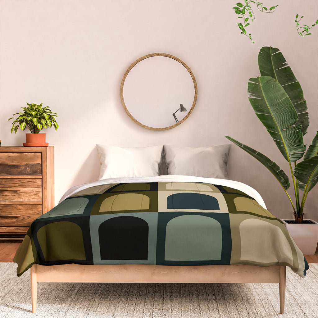 Colour Poems Checker Arches II Earthy Tones Comforter