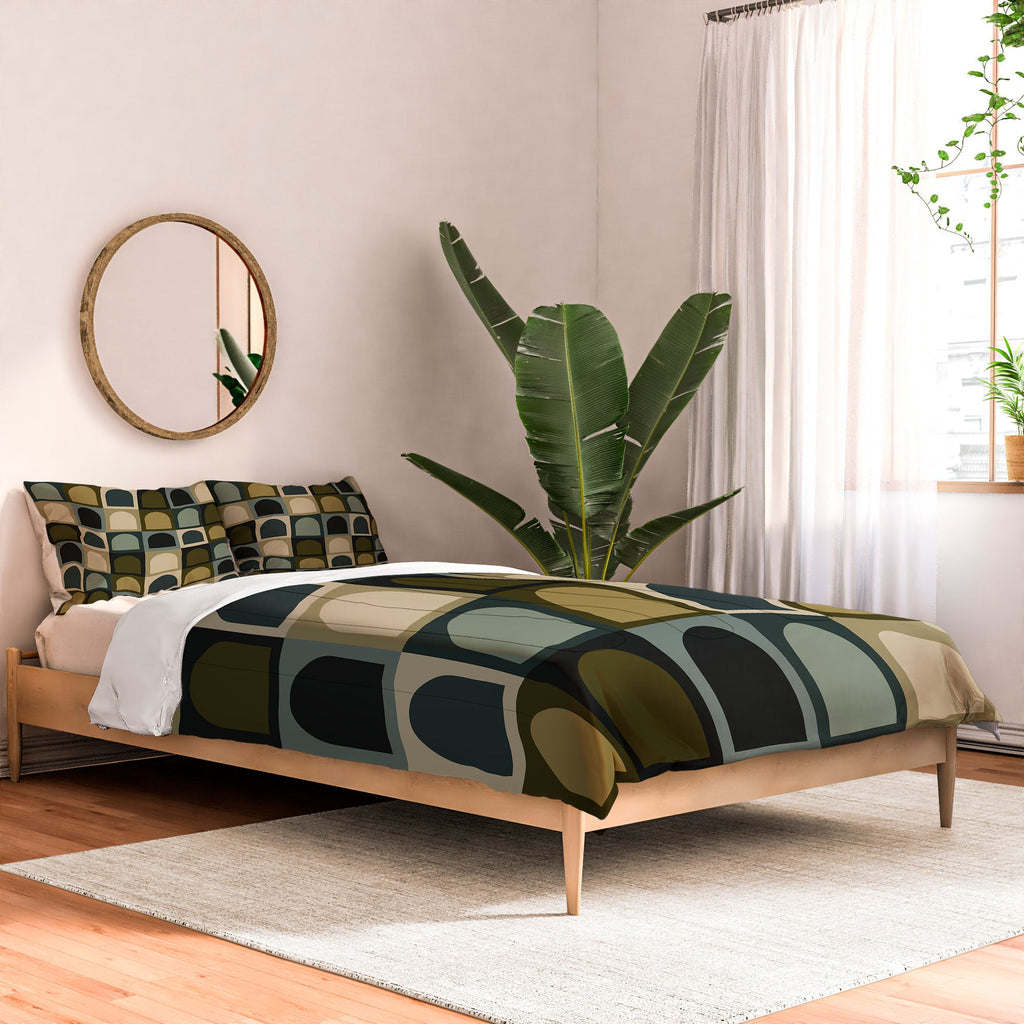 Colour Poems Checker Arches II Earthy Tones Comforter