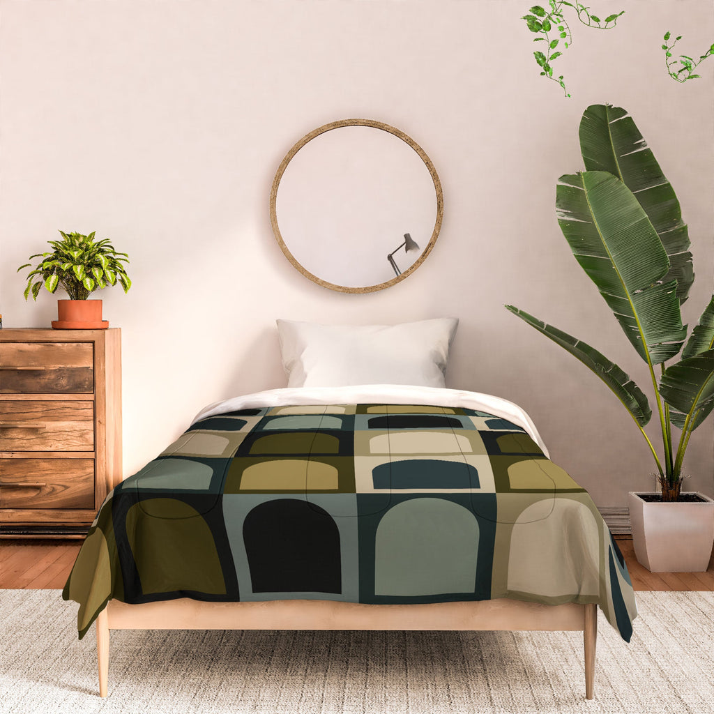 Colour Poems Checker Arches II Earthy Tones Comforter