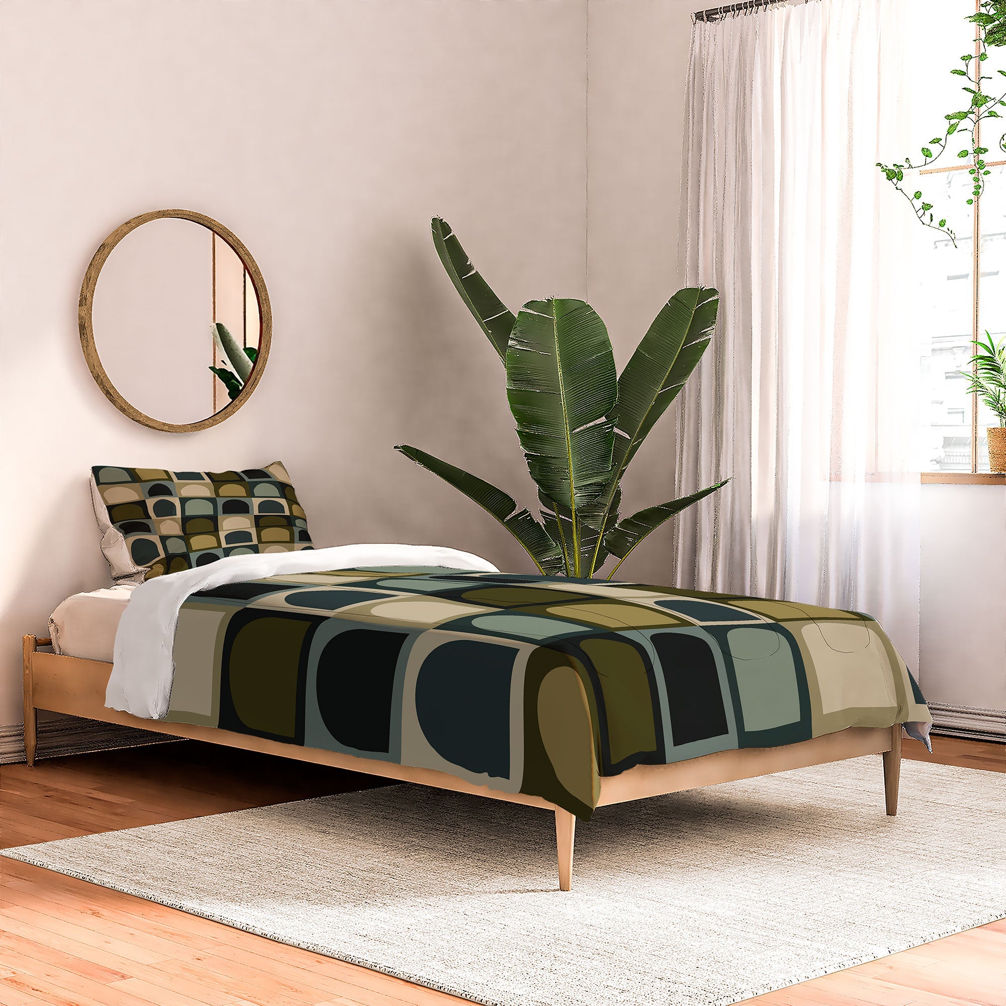 Colour Poems Checker Arches II Earthy Tones Comforter