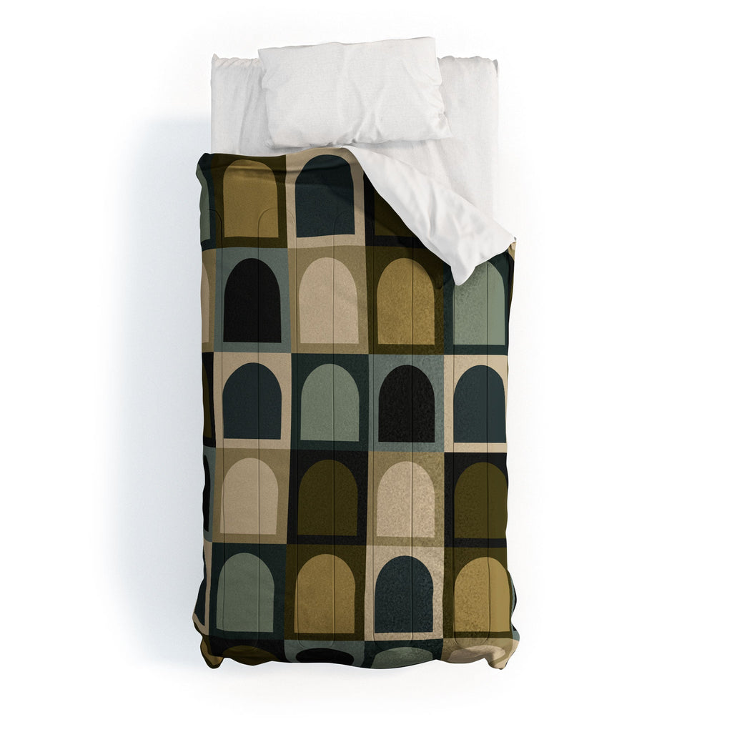 Colour Poems Checker Arches II Earthy Tones Comforter