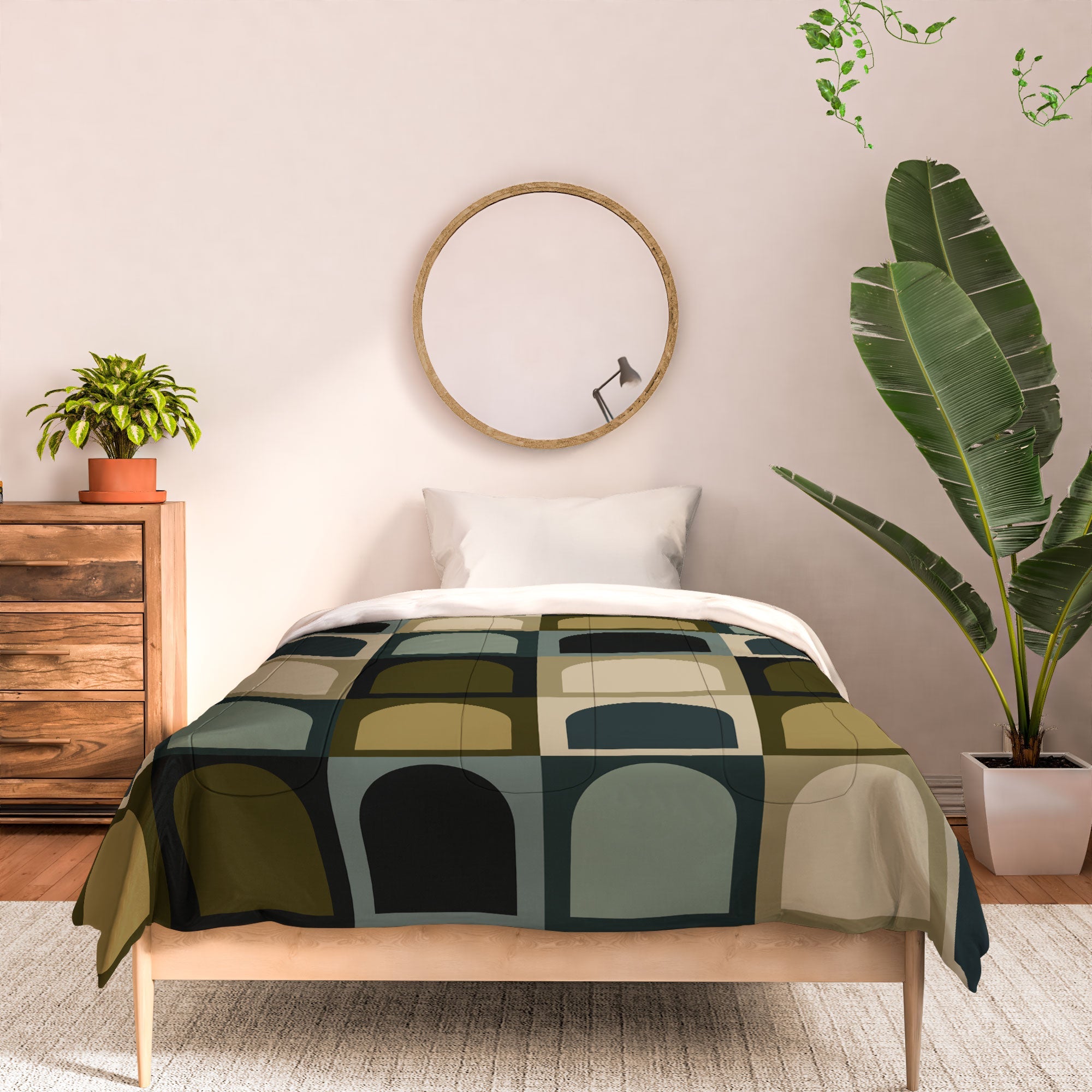 Colour Poems Checker Arches II Earthy Tones Comforter
