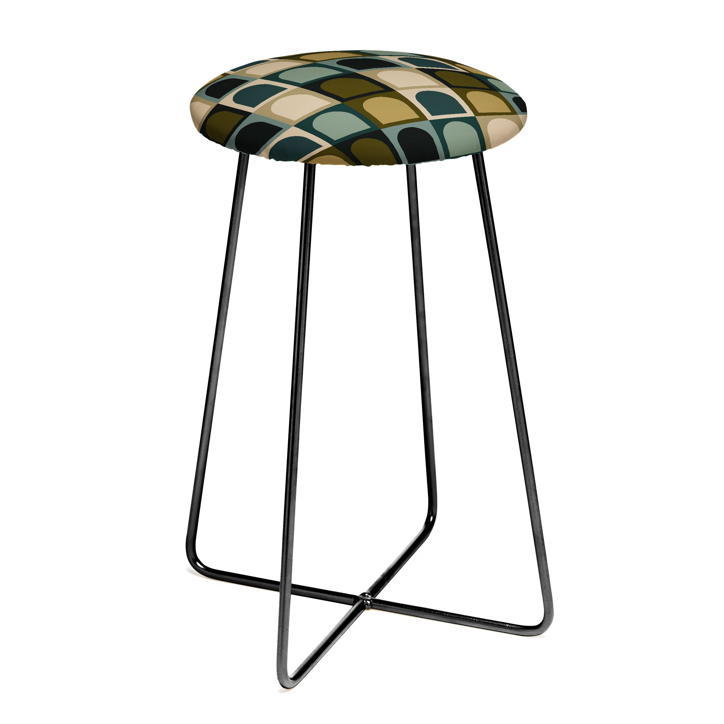 Colour Poems Checker Arches II Earthy Tones Counter Stool