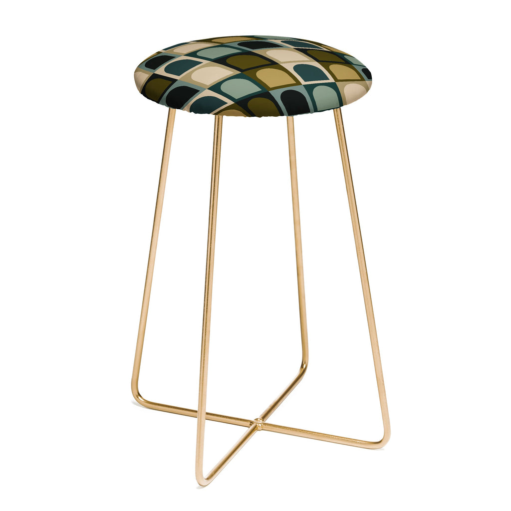 Colour Poems Checker Arches II Earthy Tones Counter Stool