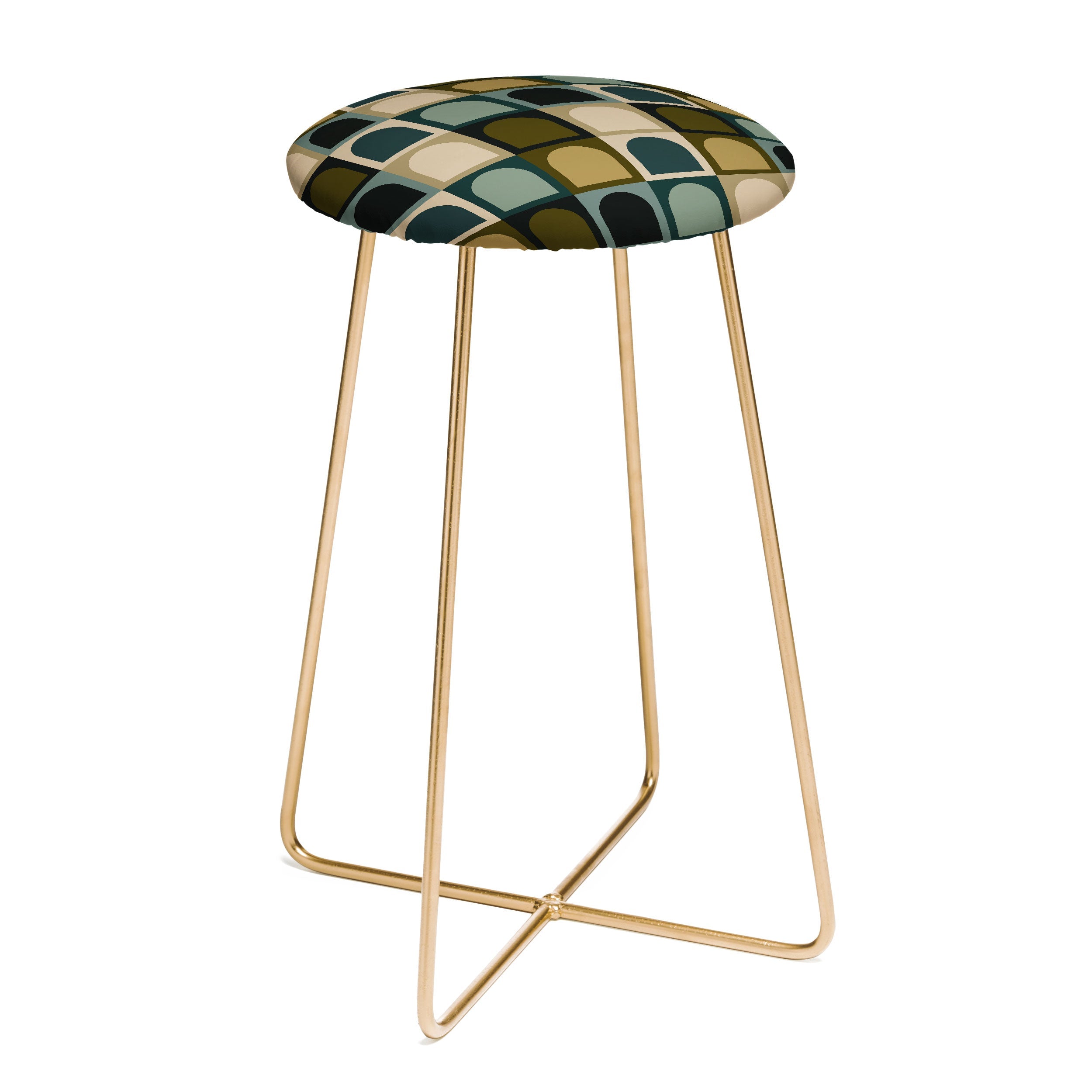 Colour Poems Checker Arches II Earthy Tones Counter Stool