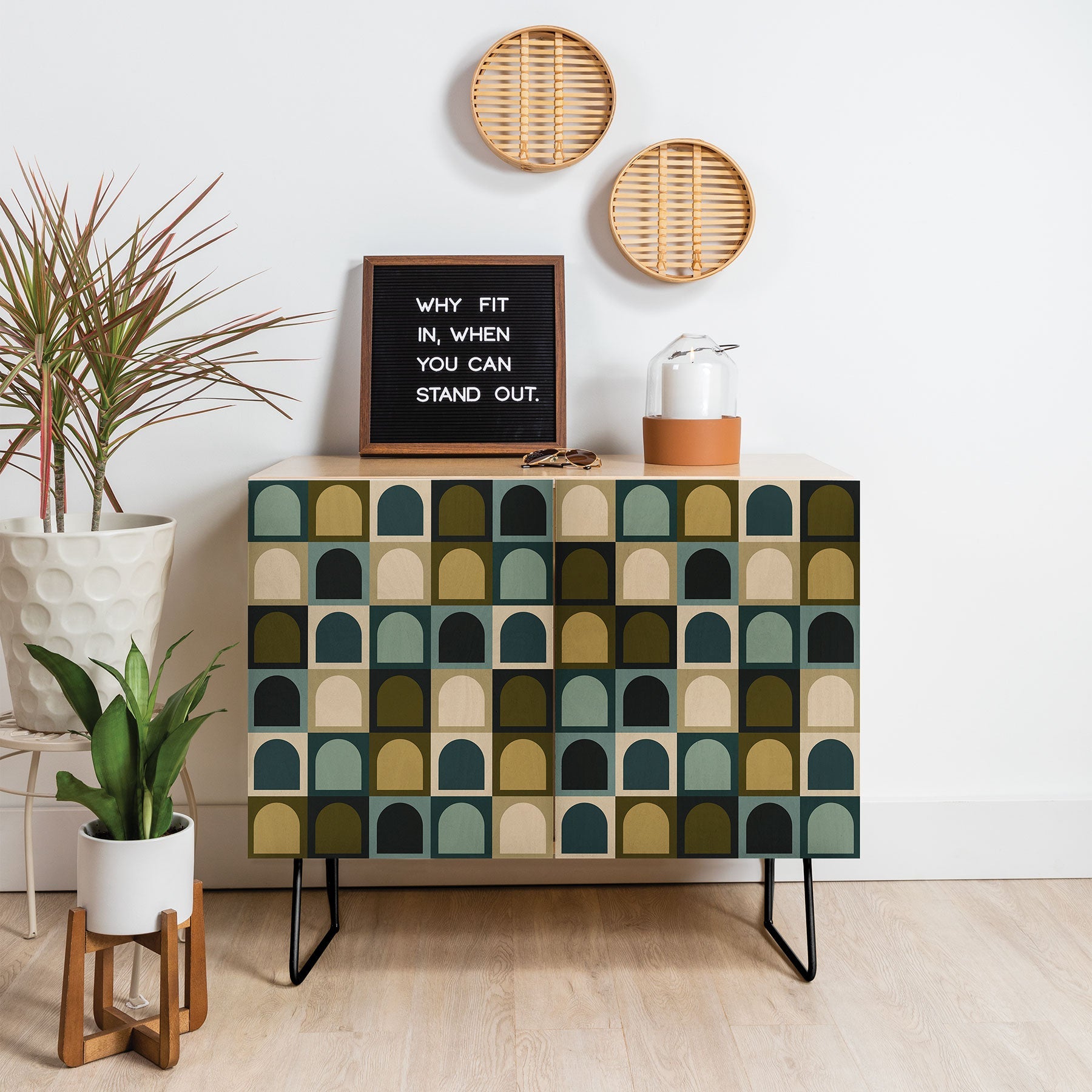 Colour Poems Checker Arches II Earthy Tones Credenza