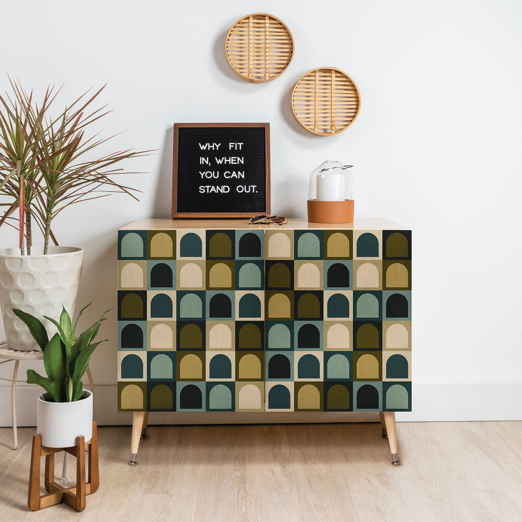 Colour Poems Checker Arches II Earthy Tones Credenza