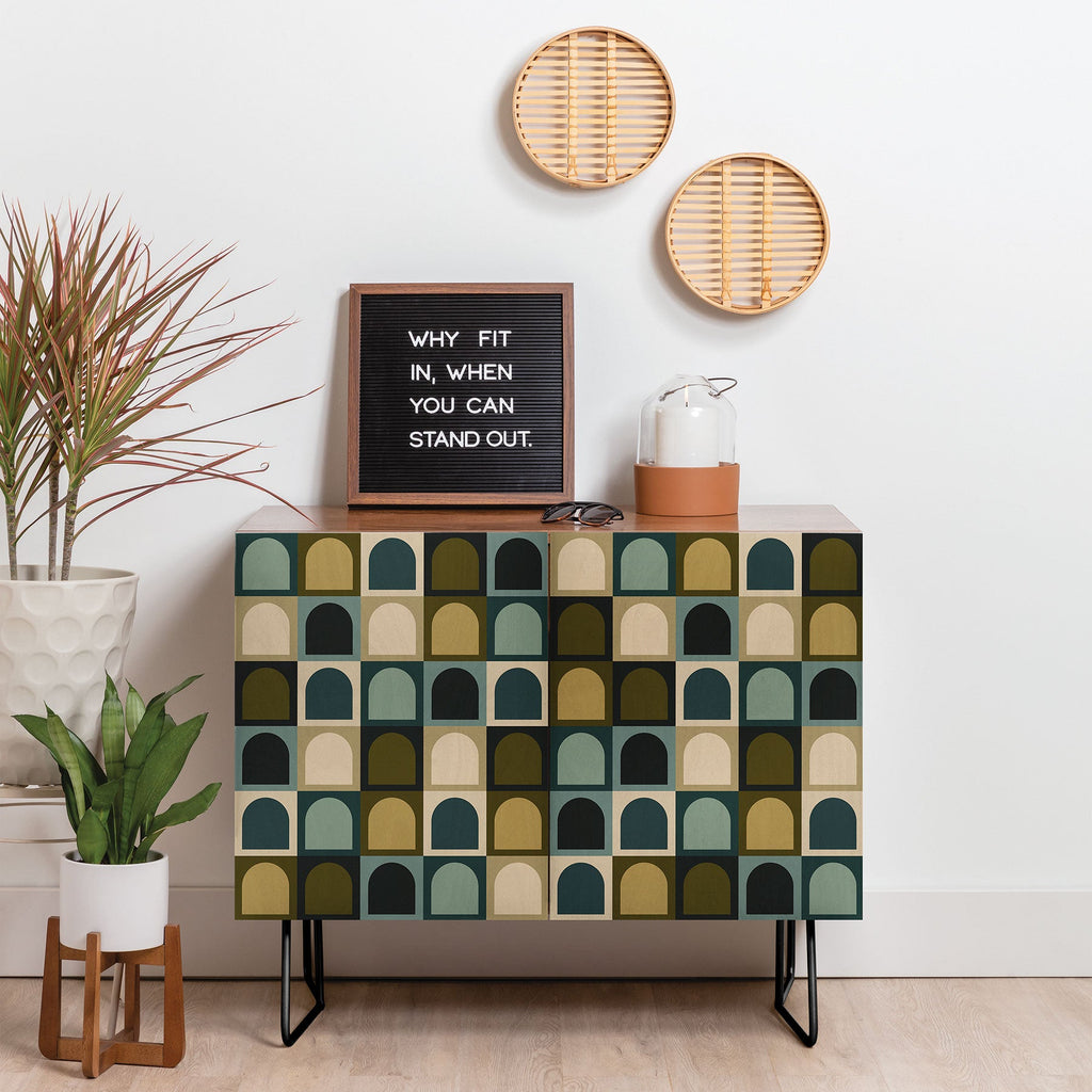 Colour Poems Checker Arches II Earthy Tones Credenza