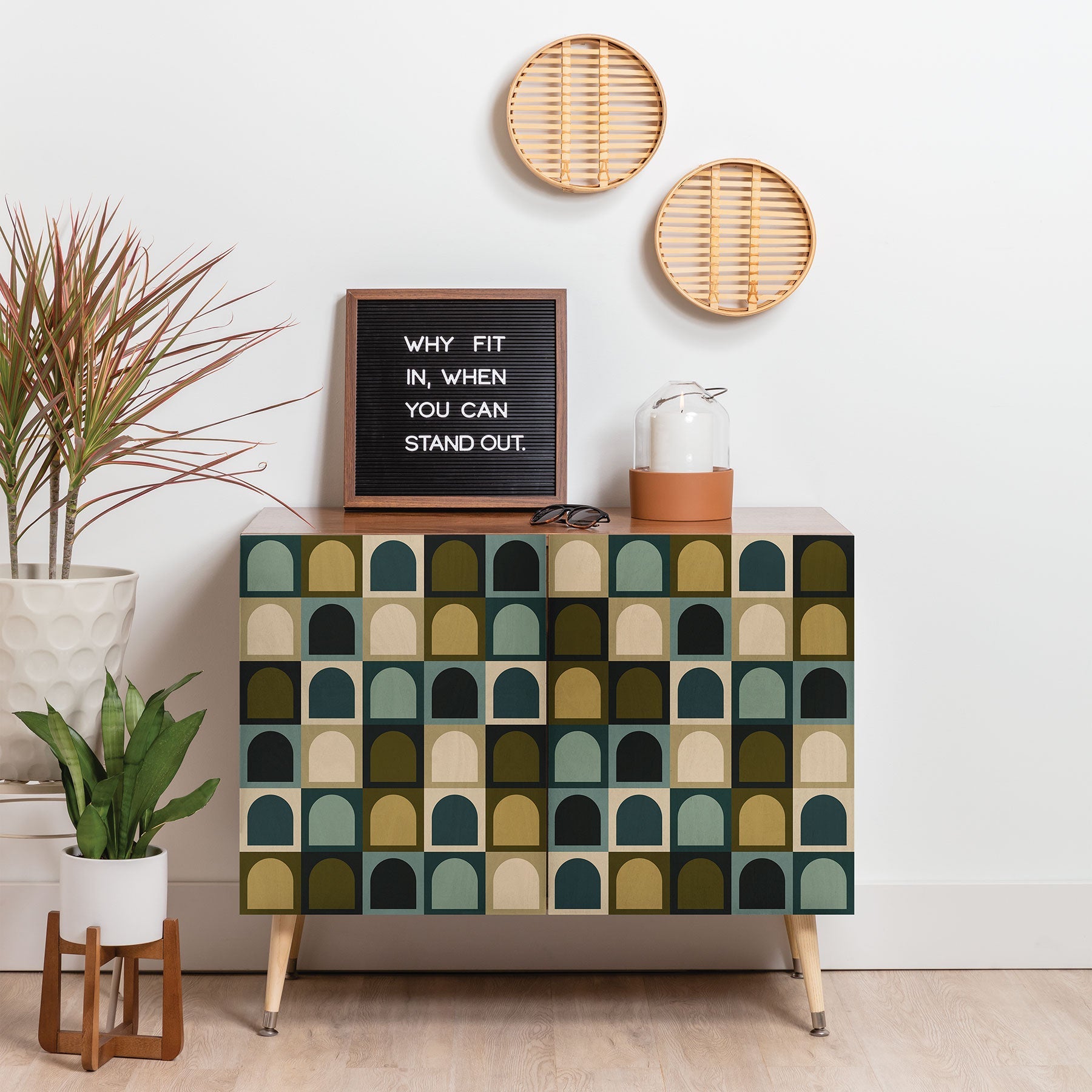 Colour Poems Checker Arches II Earthy Tones Credenza