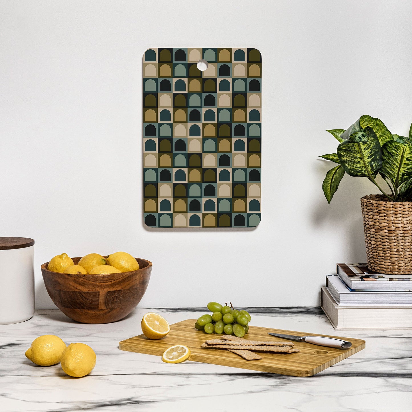 Colour Poems Checker Arches II Earthy Tones Cutting Board Rectangle
