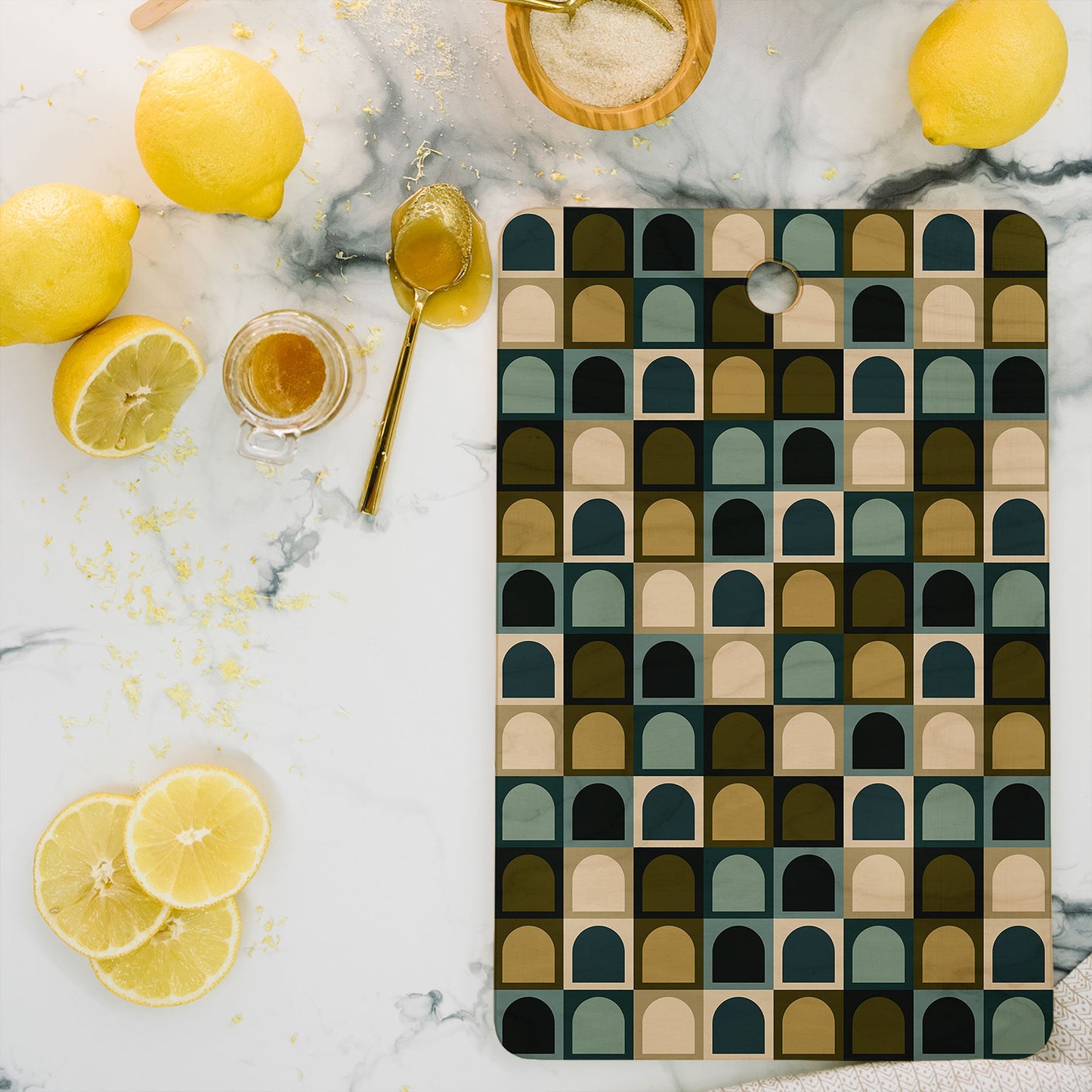 Colour Poems Checker Arches II Earthy Tones Cutting Board Rectangle