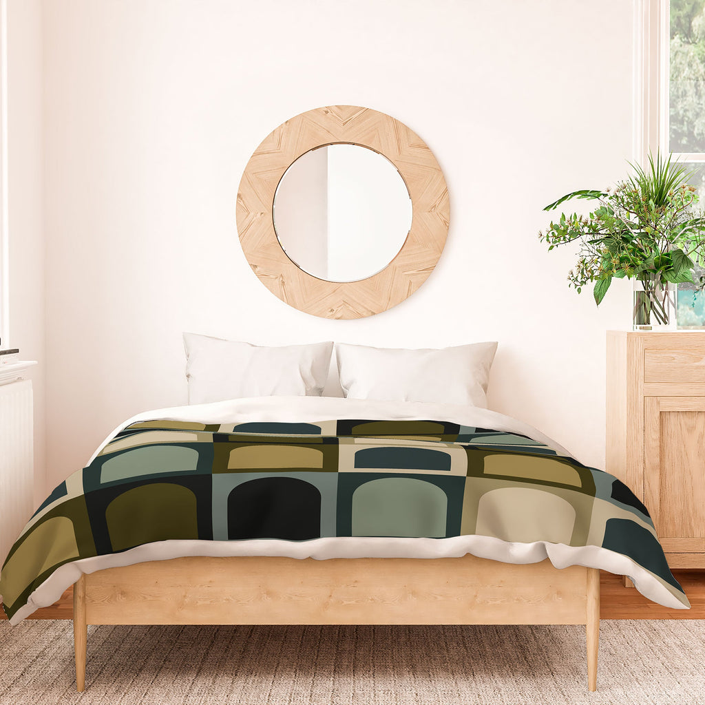 Colour Poems Checker Arches II Earthy Tones Duvet Cover