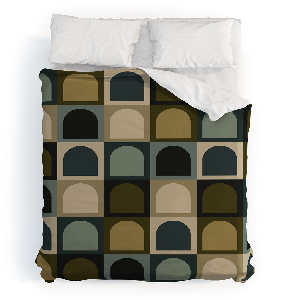 Colour Poems Checker Arches II Earthy Tones Duvet Cover