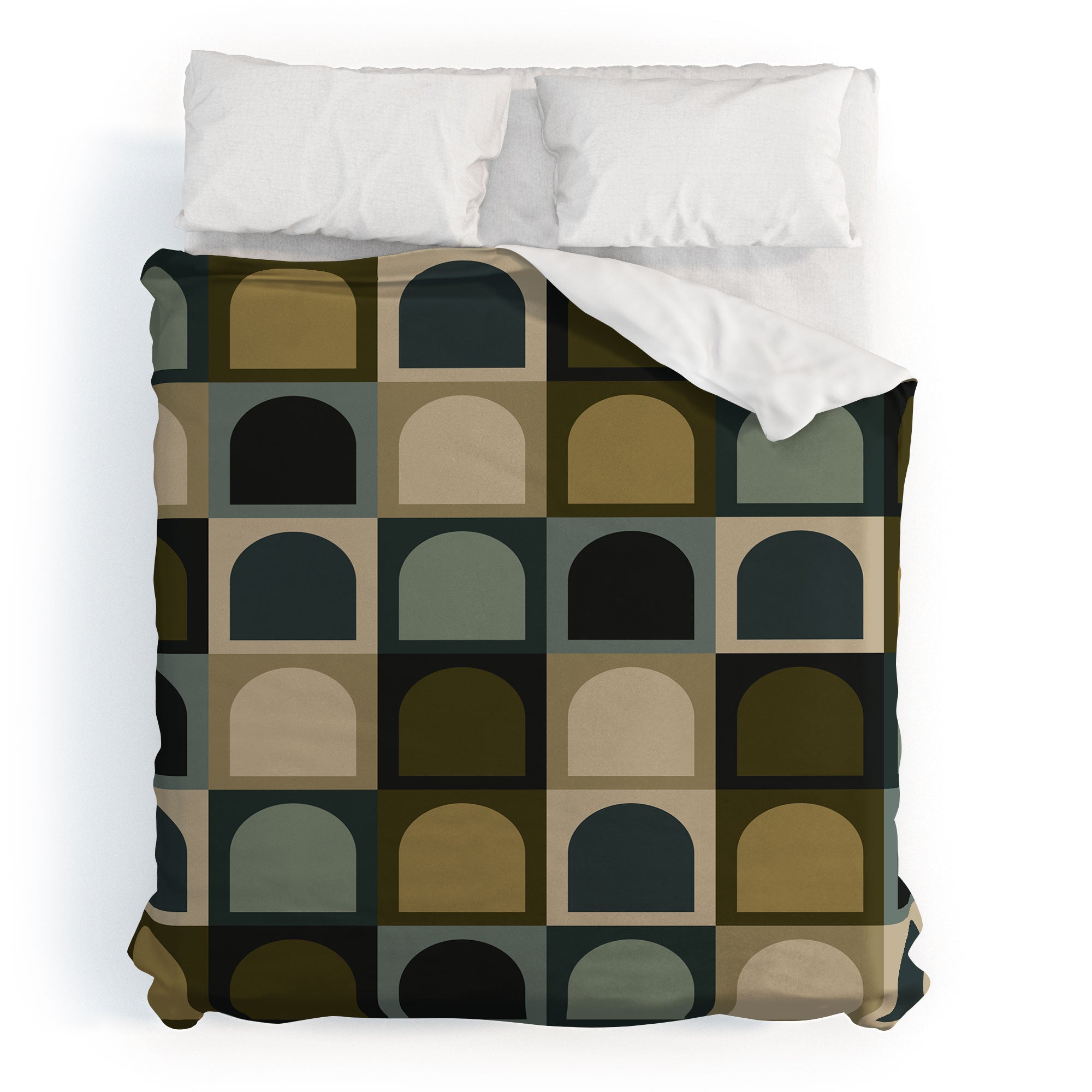 Colour Poems Checker Arches II Earthy Tones Duvet Cover
