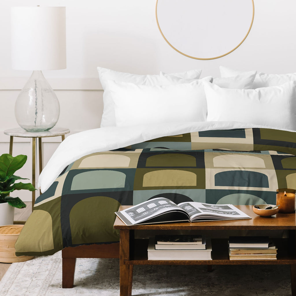 Colour Poems Checker Arches II Earthy Tones Duvet Cover