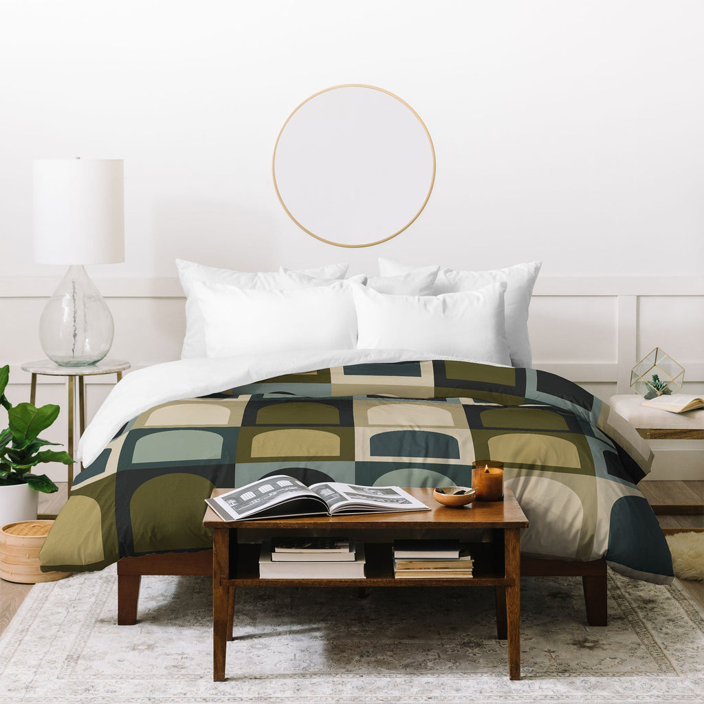 Colour Poems Checker Arches II Earthy Tones Duvet Cover