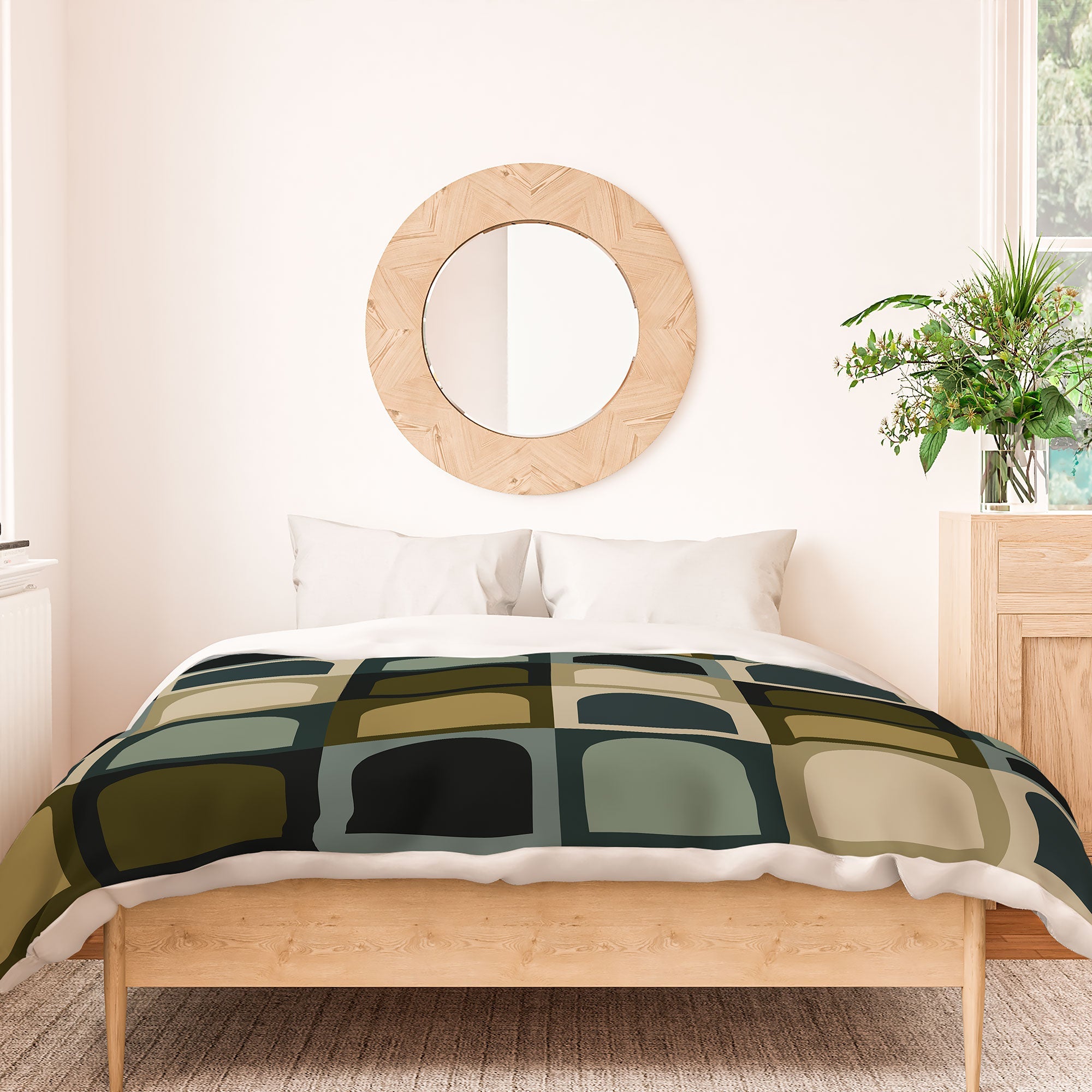 Colour Poems Checker Arches II Earthy Tones Duvet Cover