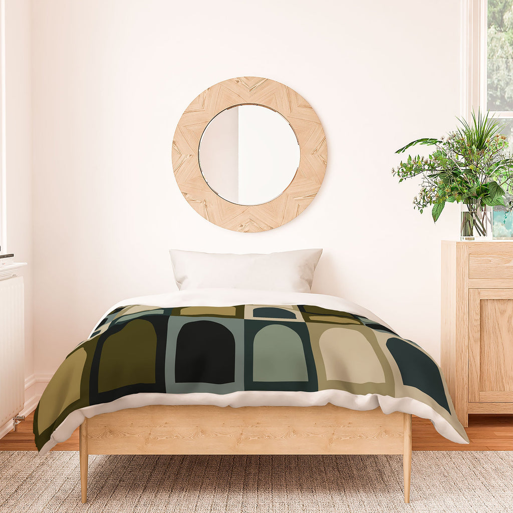 Colour Poems Checker Arches II Earthy Tones Duvet Cover