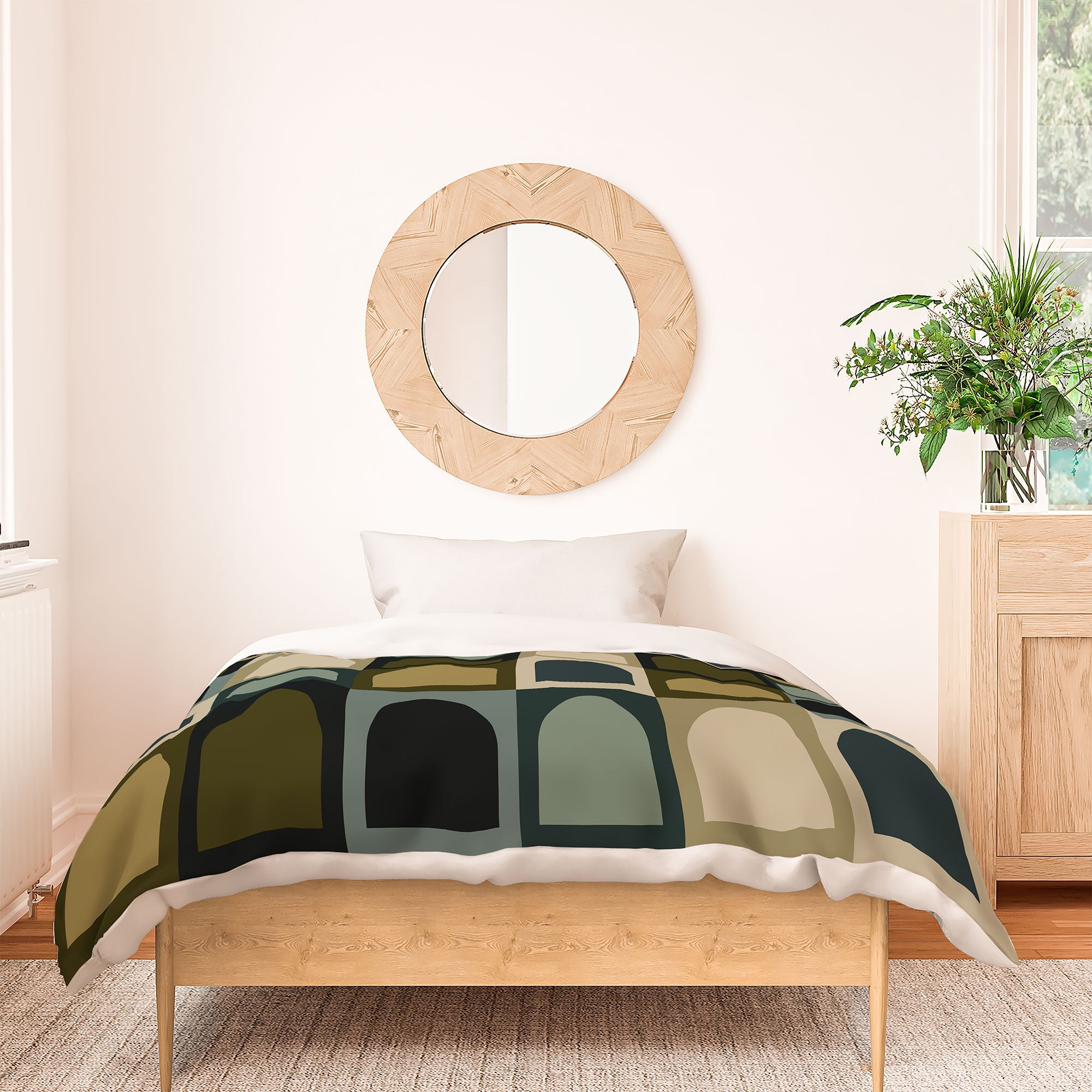 Colour Poems Checker Arches II Earthy Tones Duvet Cover