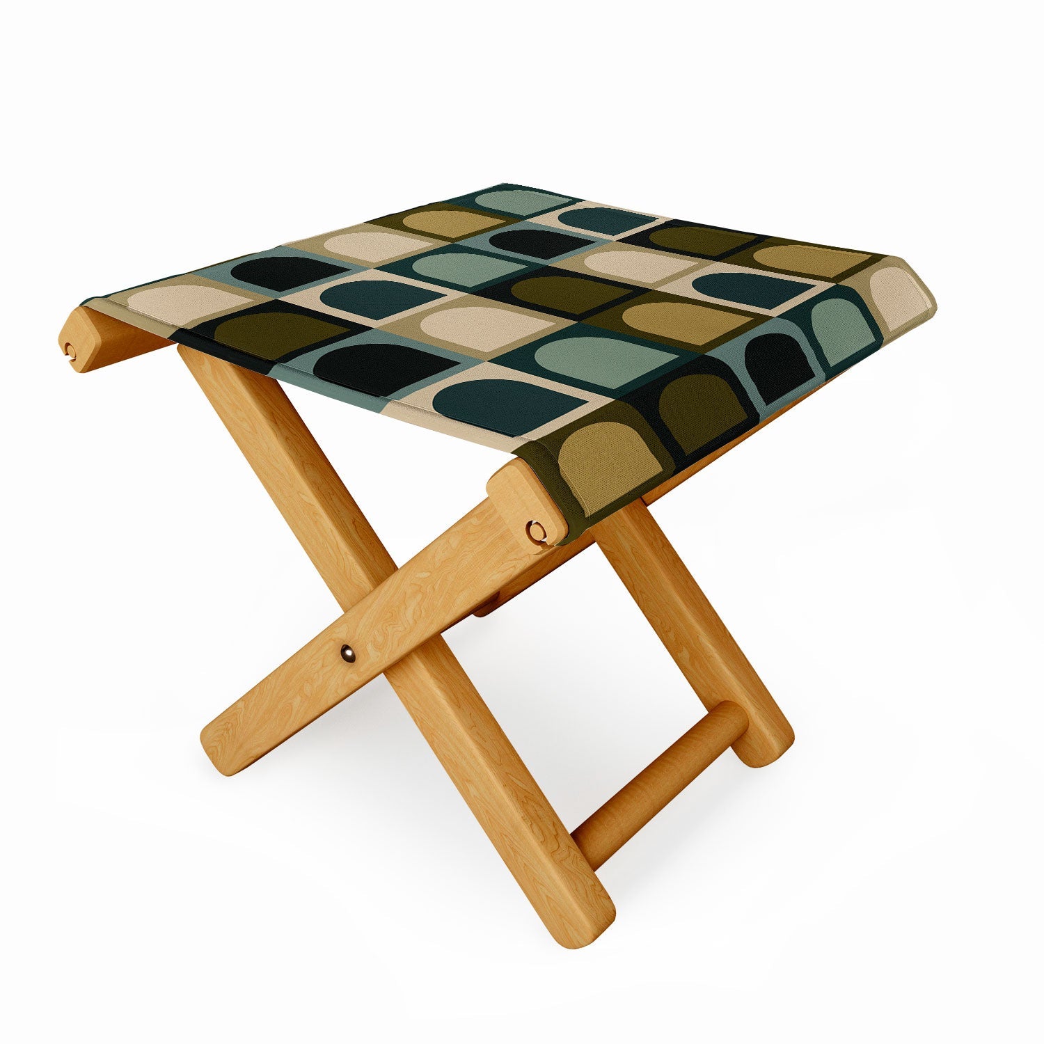 Colour Poems Checker Arches II Earthy Tones Folding Stool