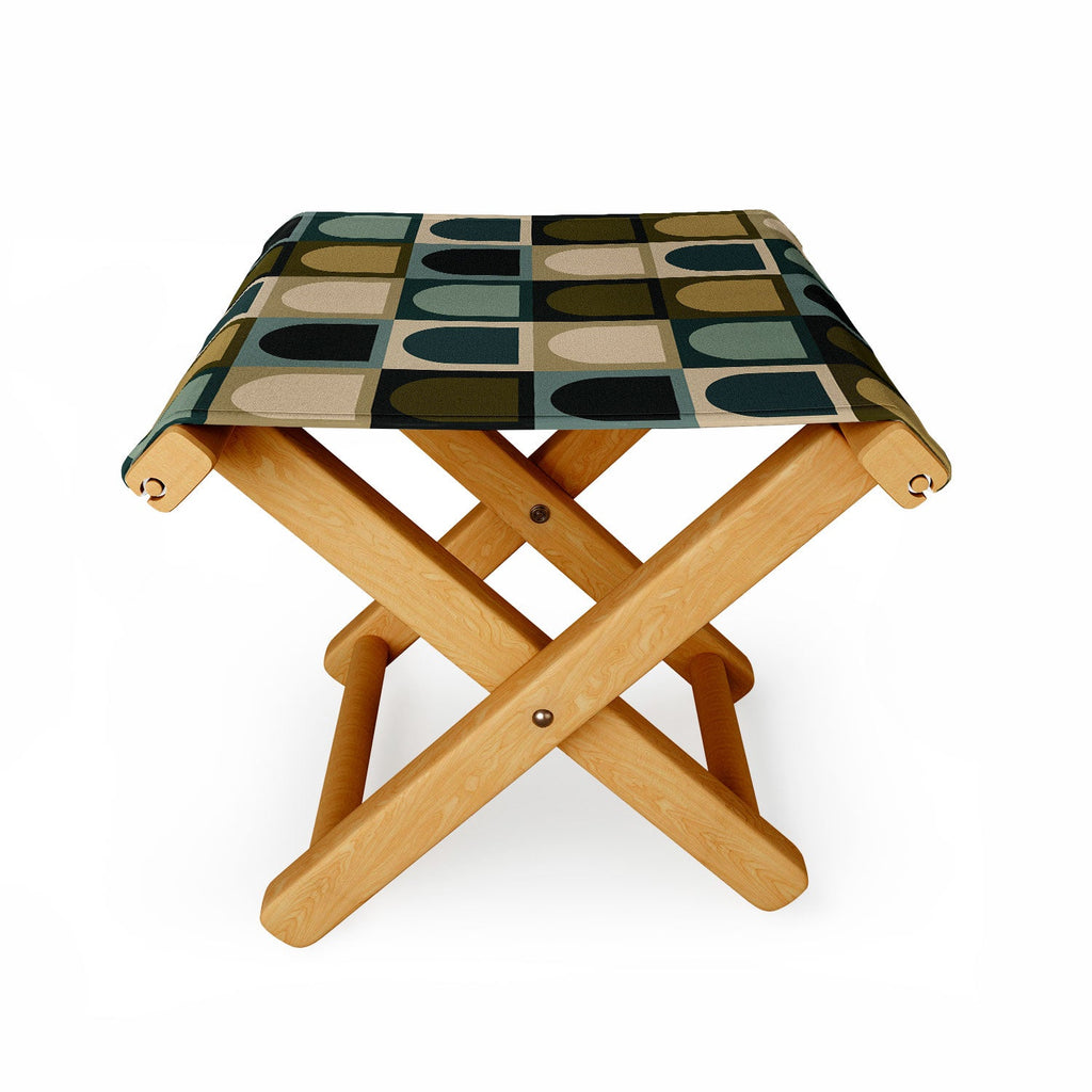 Colour Poems Checker Arches II Earthy Tones Folding Stool
