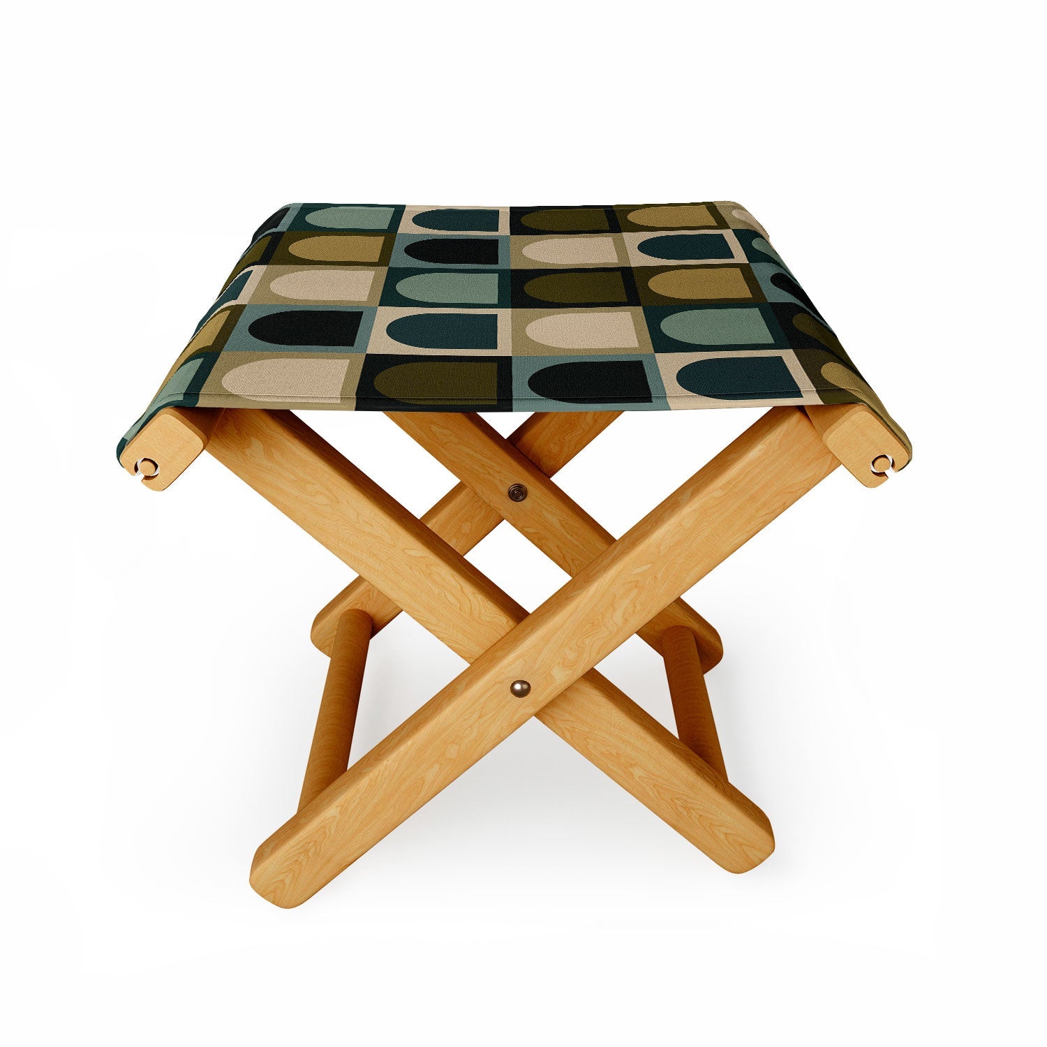 Colour Poems Checker Arches II Earthy Tones Folding Stool