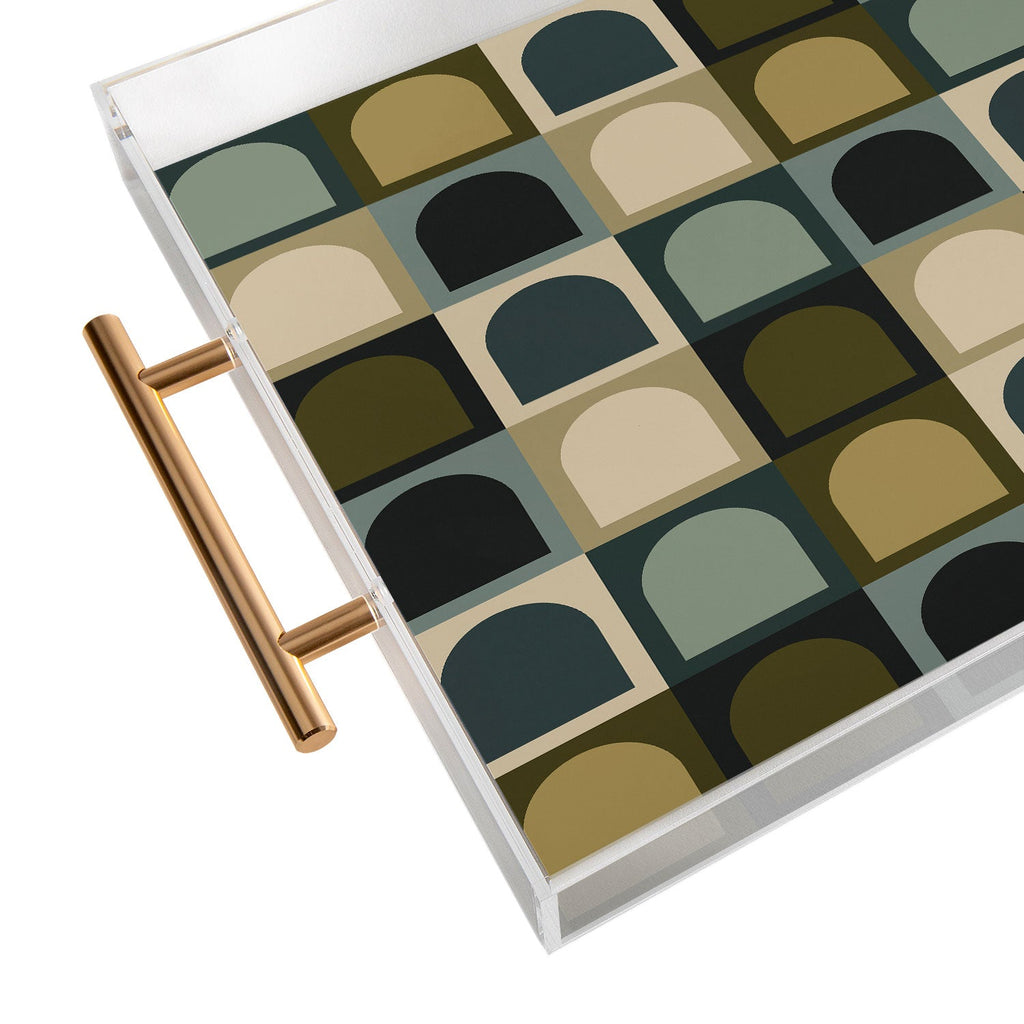 Colour Poems Checker Arches II Earthy Tones Acrylic Tray
