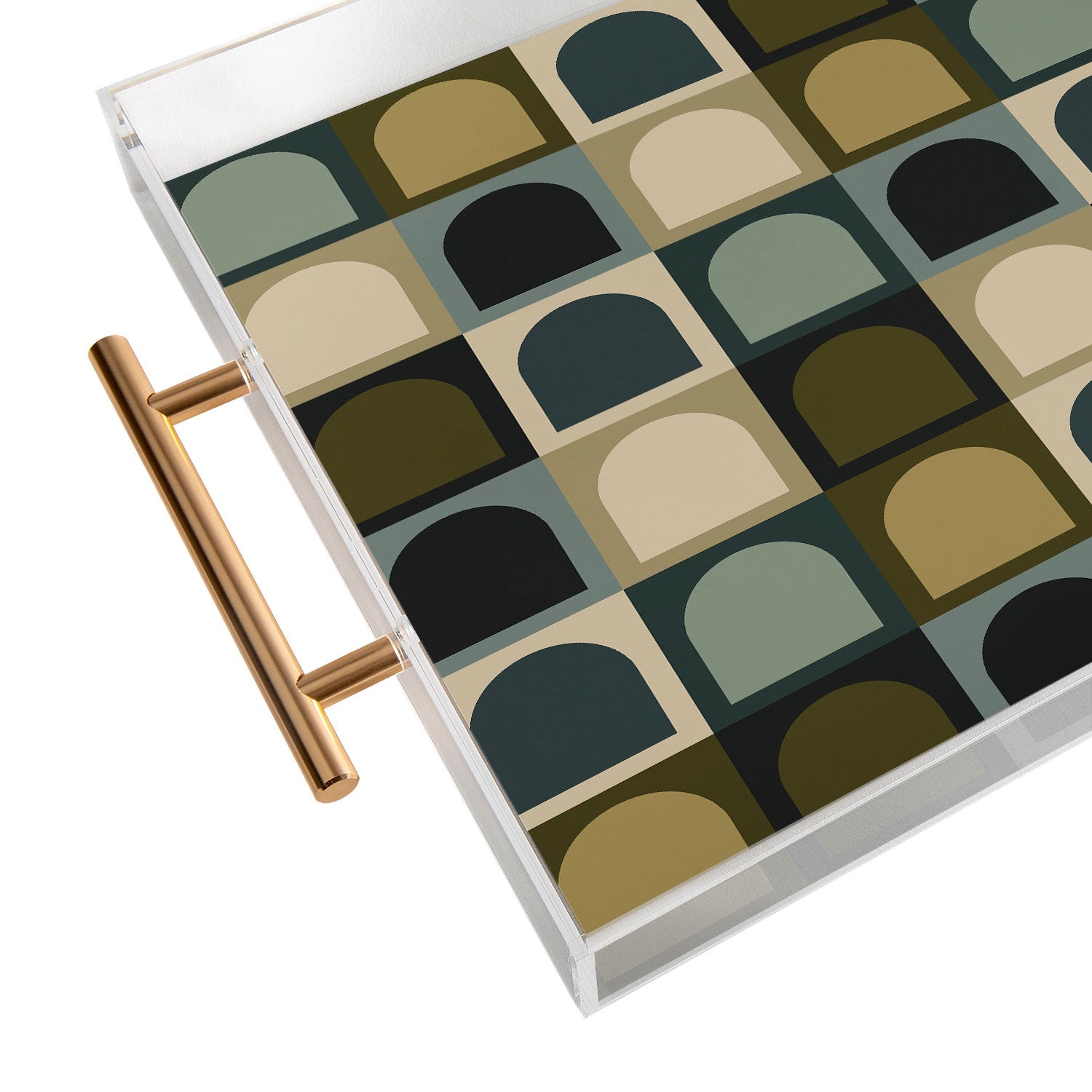 Colour Poems Checker Arches II Earthy Tones Acrylic Tray