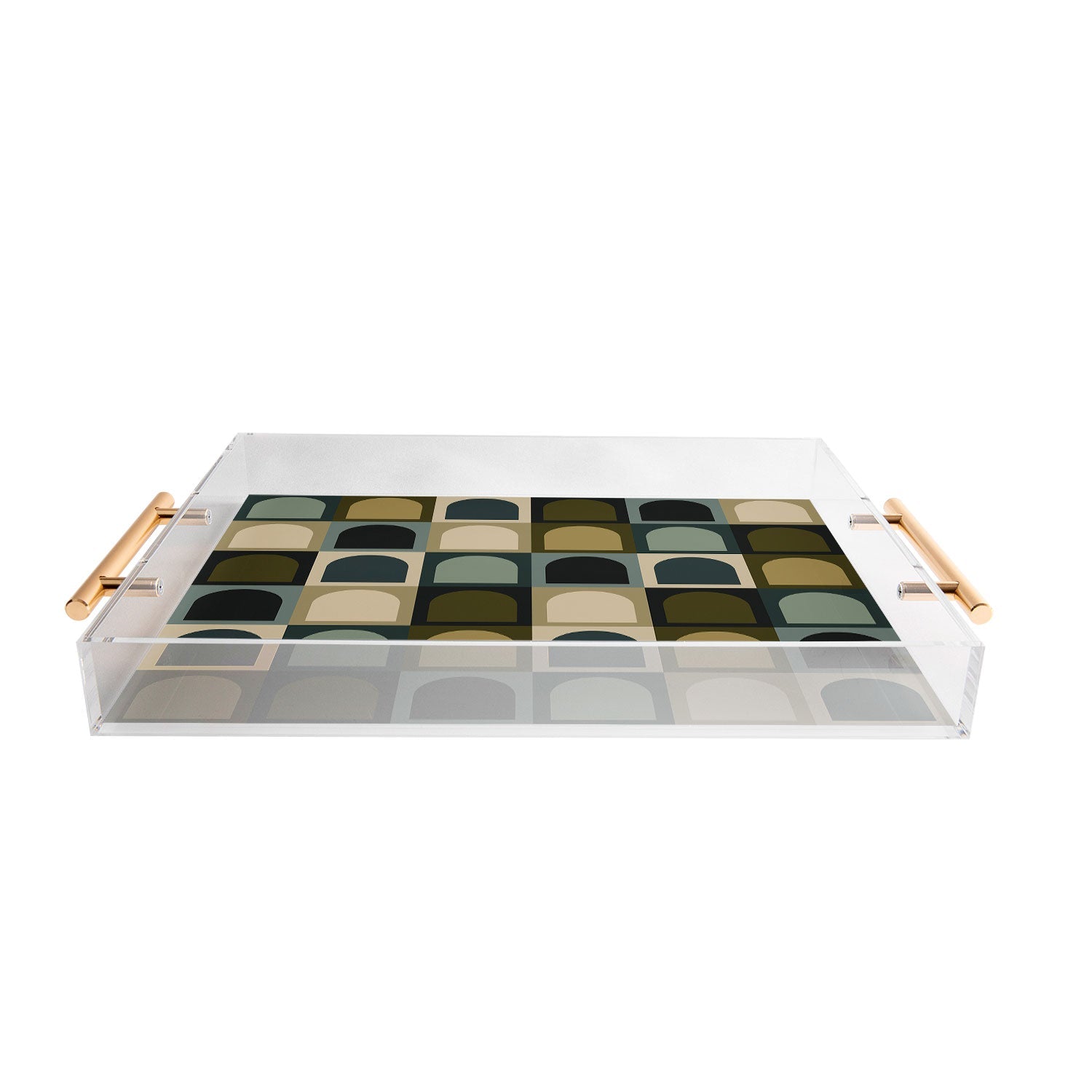Colour Poems Checker Arches II Earthy Tones Acrylic Tray