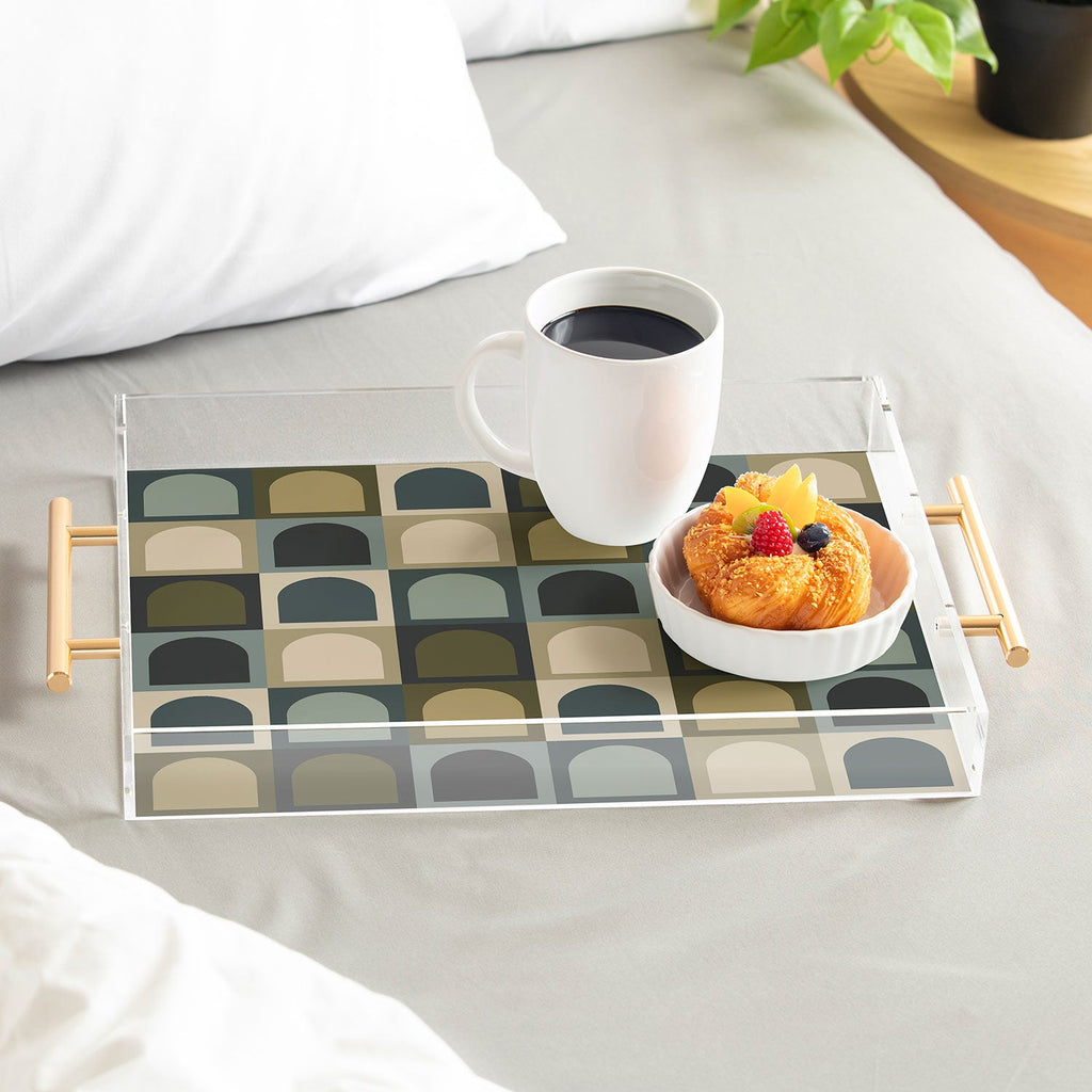 Colour Poems Checker Arches II Earthy Tones Acrylic Tray
