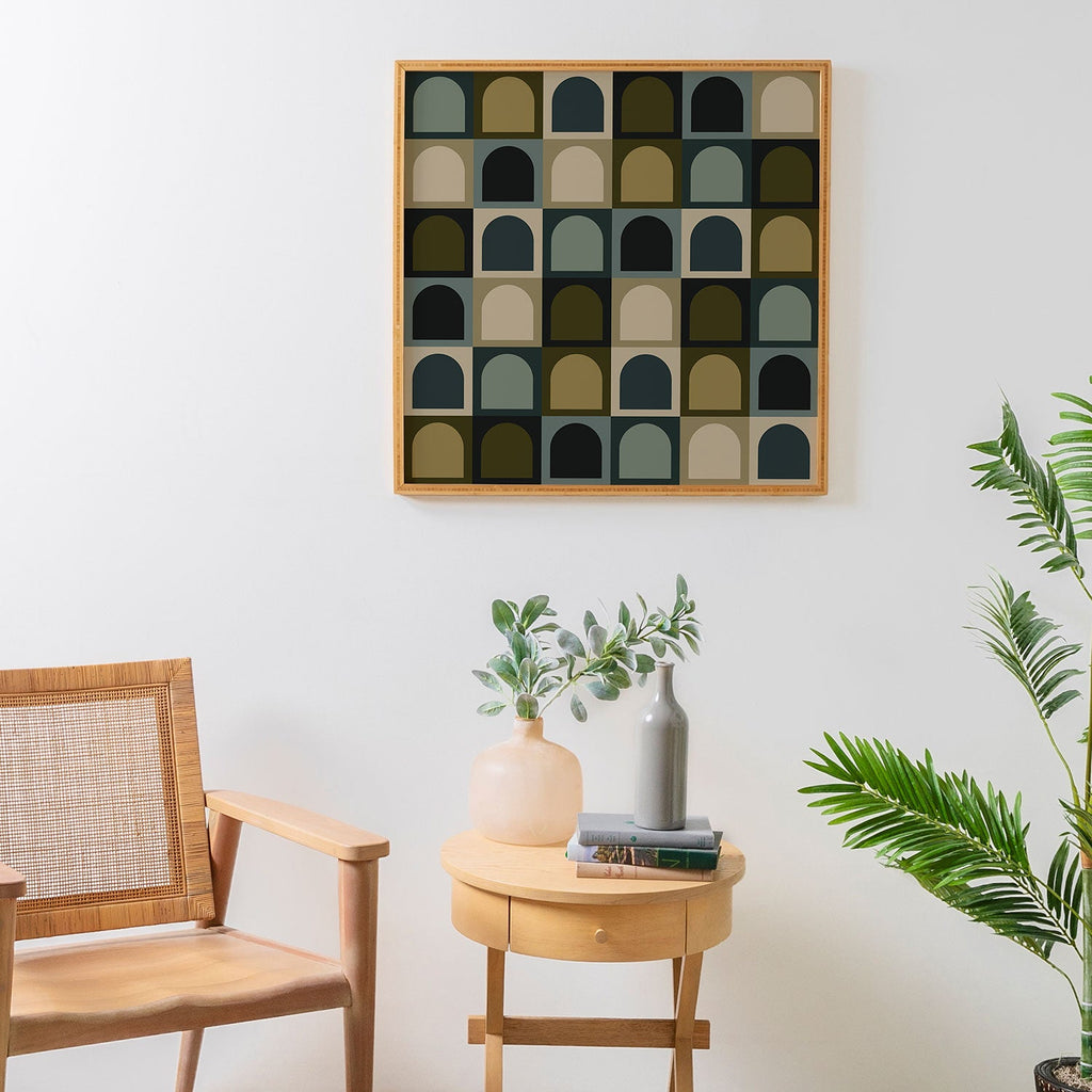 Colour Poems Checker Arches II Earthy Tones Framed Wall Art