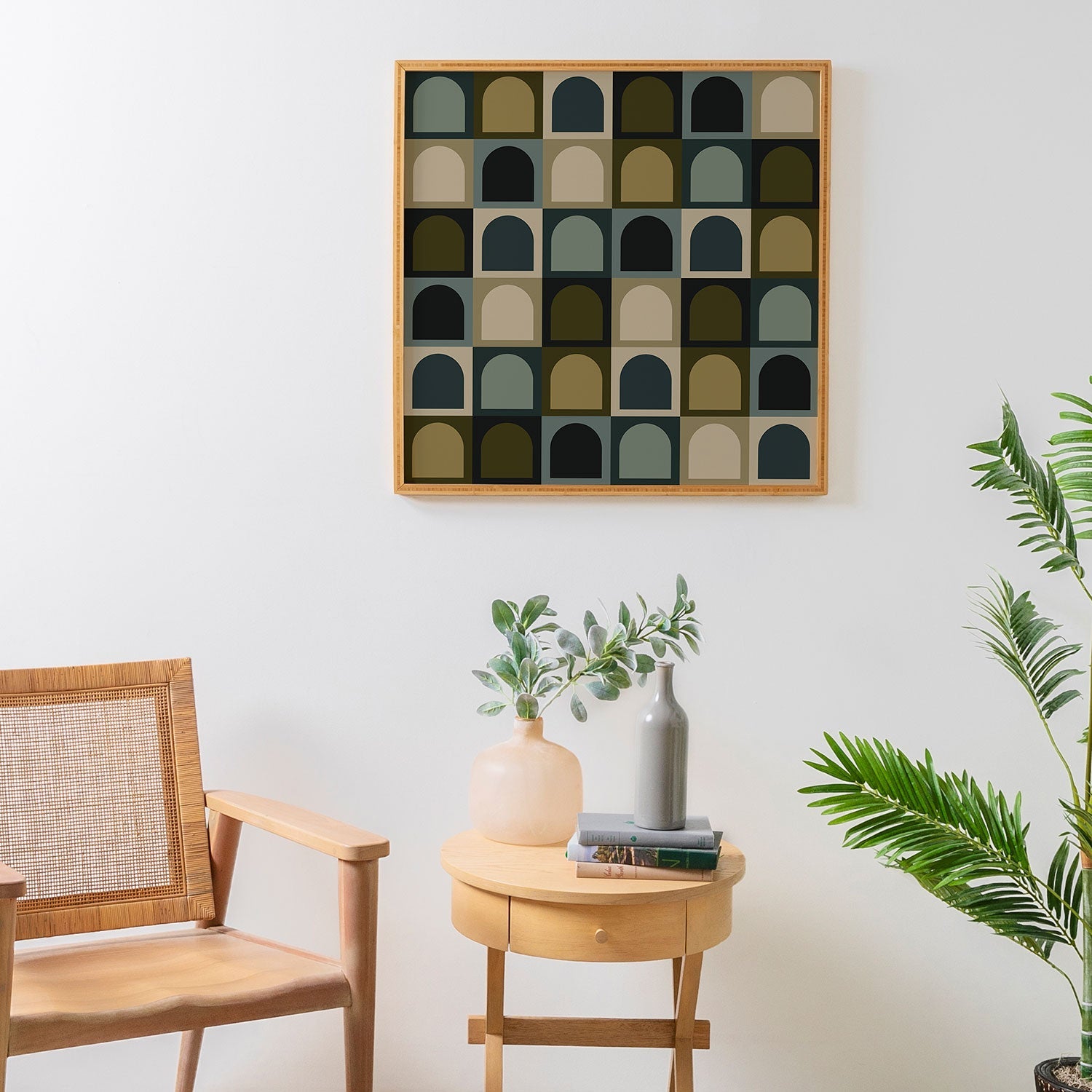Colour Poems Checker Arches II Earthy Tones Framed Wall Art