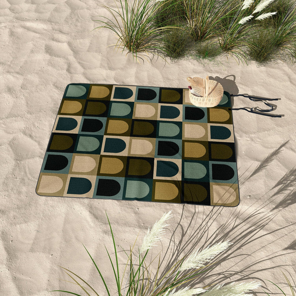 Colour Poems Checker Arches II Earthy Tones Picnic Blanket