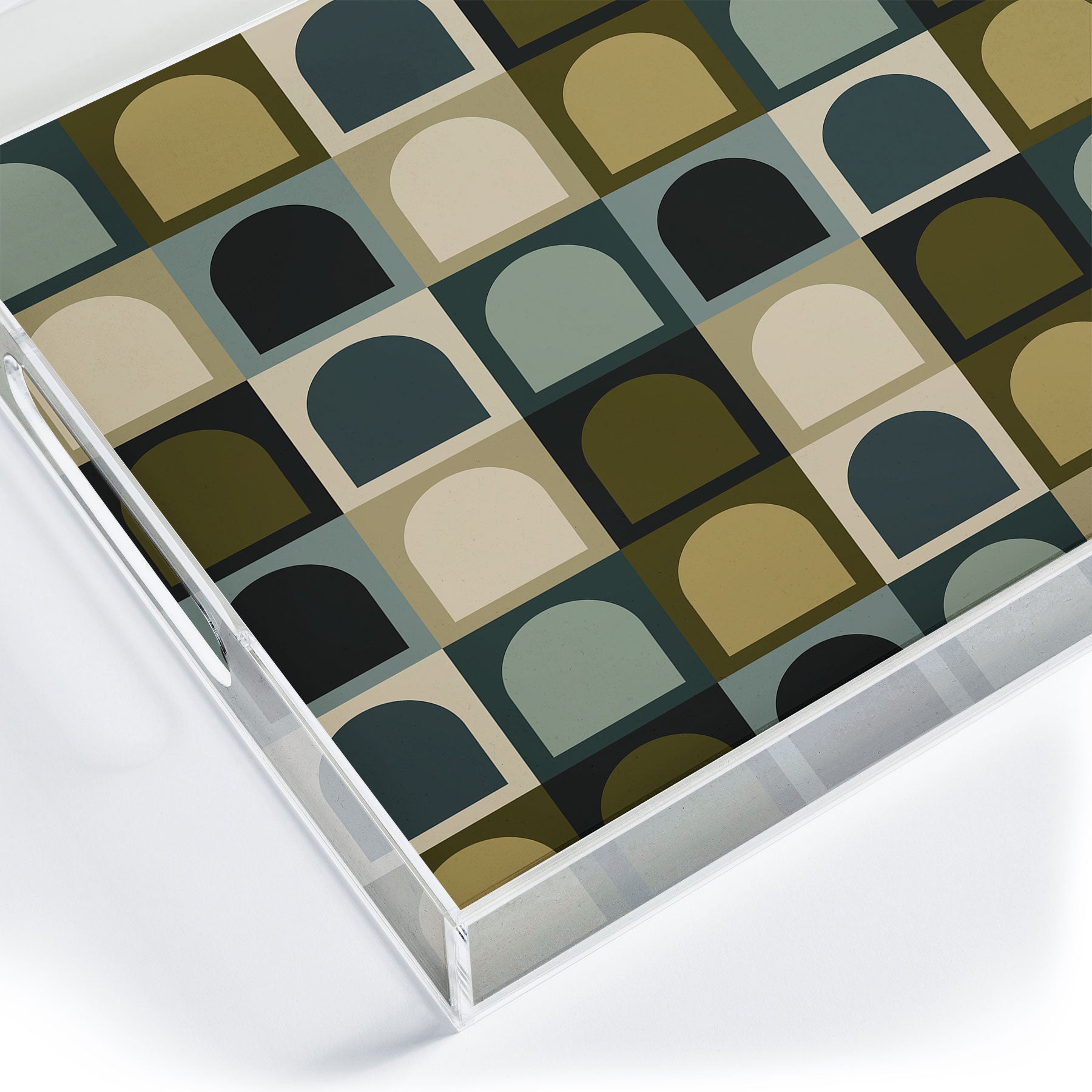 Colour Poems Checker Arches II Earthy Tones Acrylic Tray
