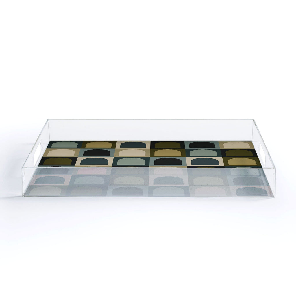 Colour Poems Checker Arches II Earthy Tones Acrylic Tray
