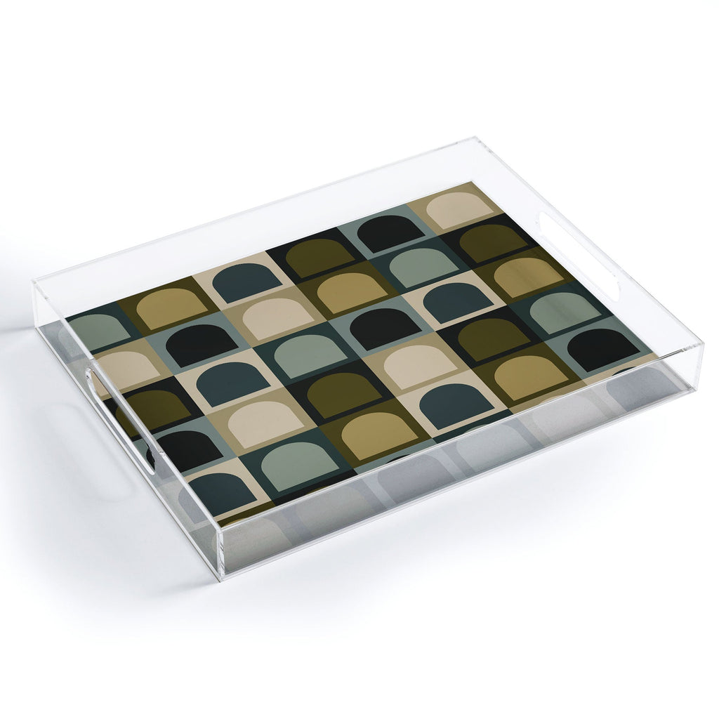 Colour Poems Checker Arches II Earthy Tones Acrylic Tray