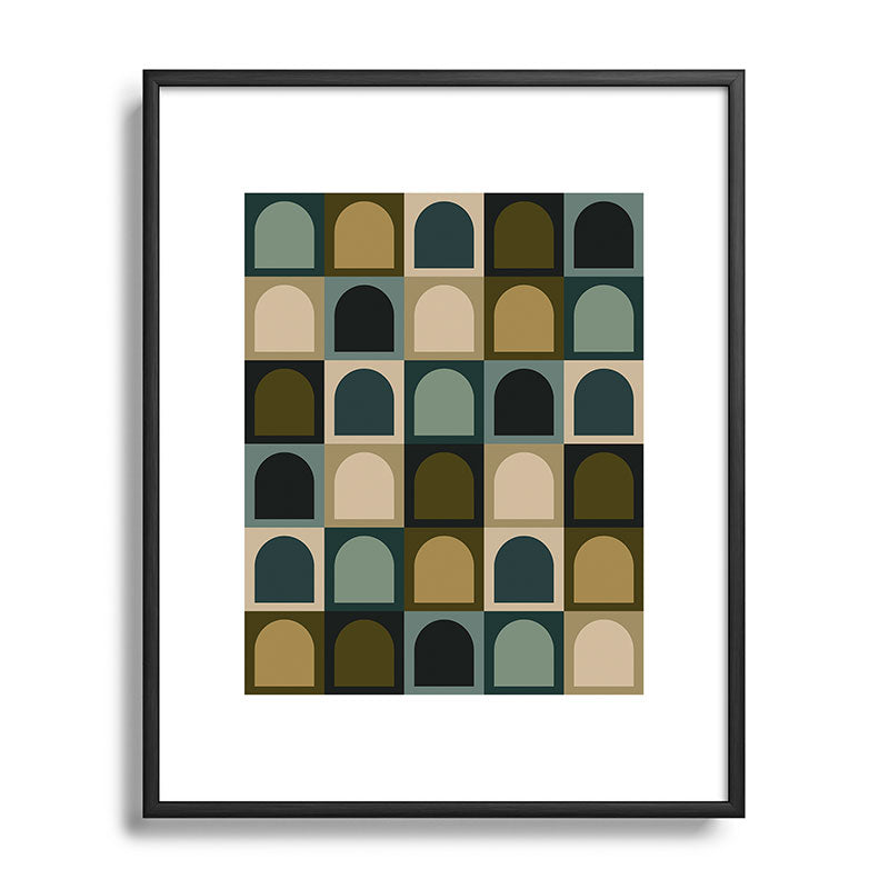 Colour Poems Checker Arches II Earthy Tones Metal Framed Art Print
