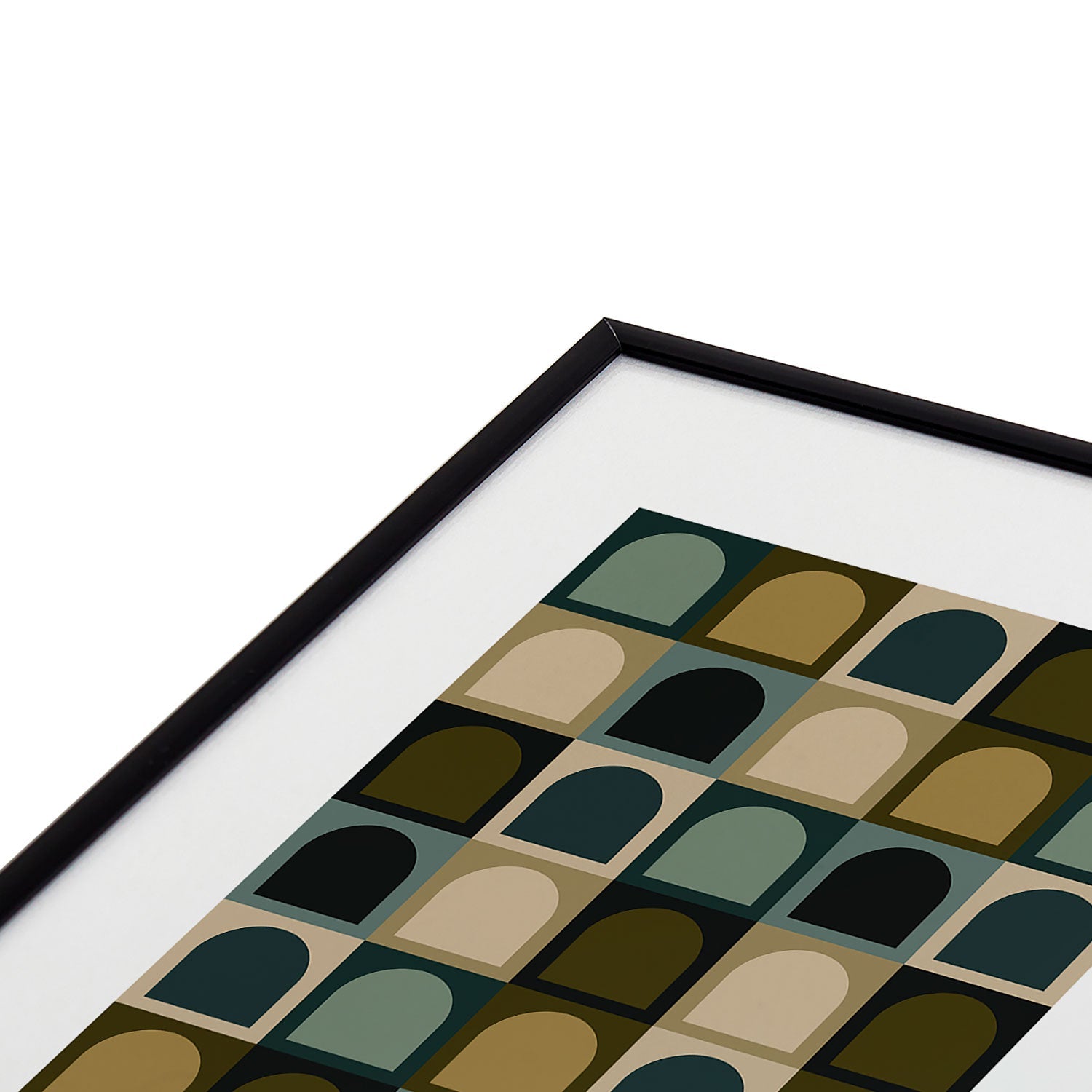 Colour Poems Checker Arches II Earthy Tones Metal Framed Art Print