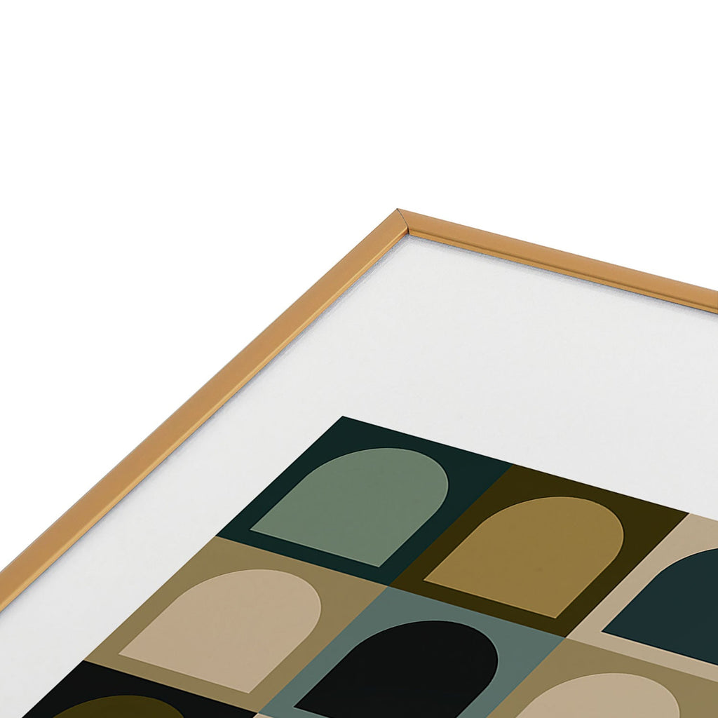Colour Poems Checker Arches II Earthy Tones Metal Framed Art Print