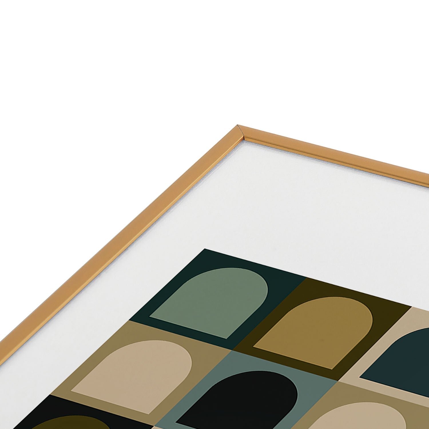 Colour Poems Checker Arches II Earthy Tones Metal Framed Art Print
