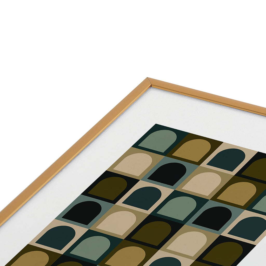 Colour Poems Checker Arches II Earthy Tones Metal Framed Art Print