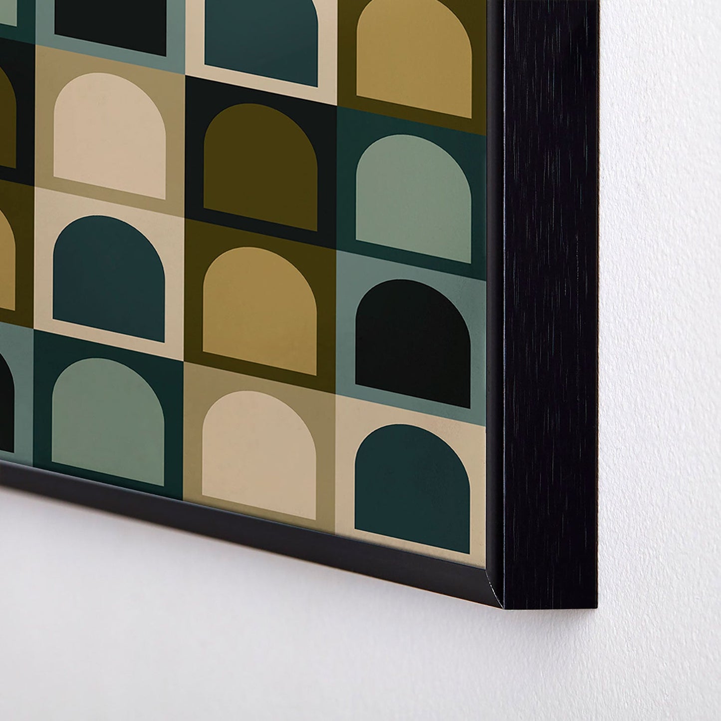 Colour Poems Checker Arches II Earthy Tones Square Metal Framed Art Print