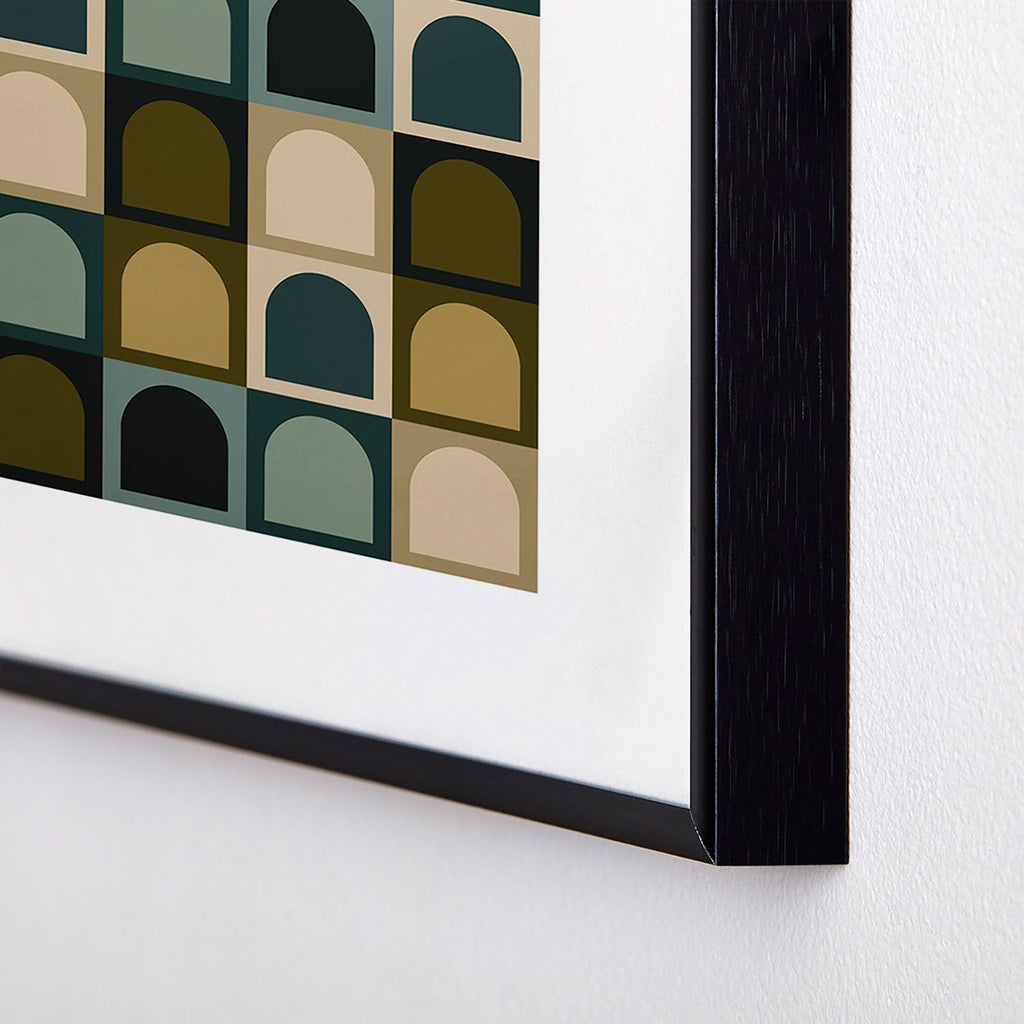 Colour Poems Checker Arches II Earthy Tones Metal Framed Art Print